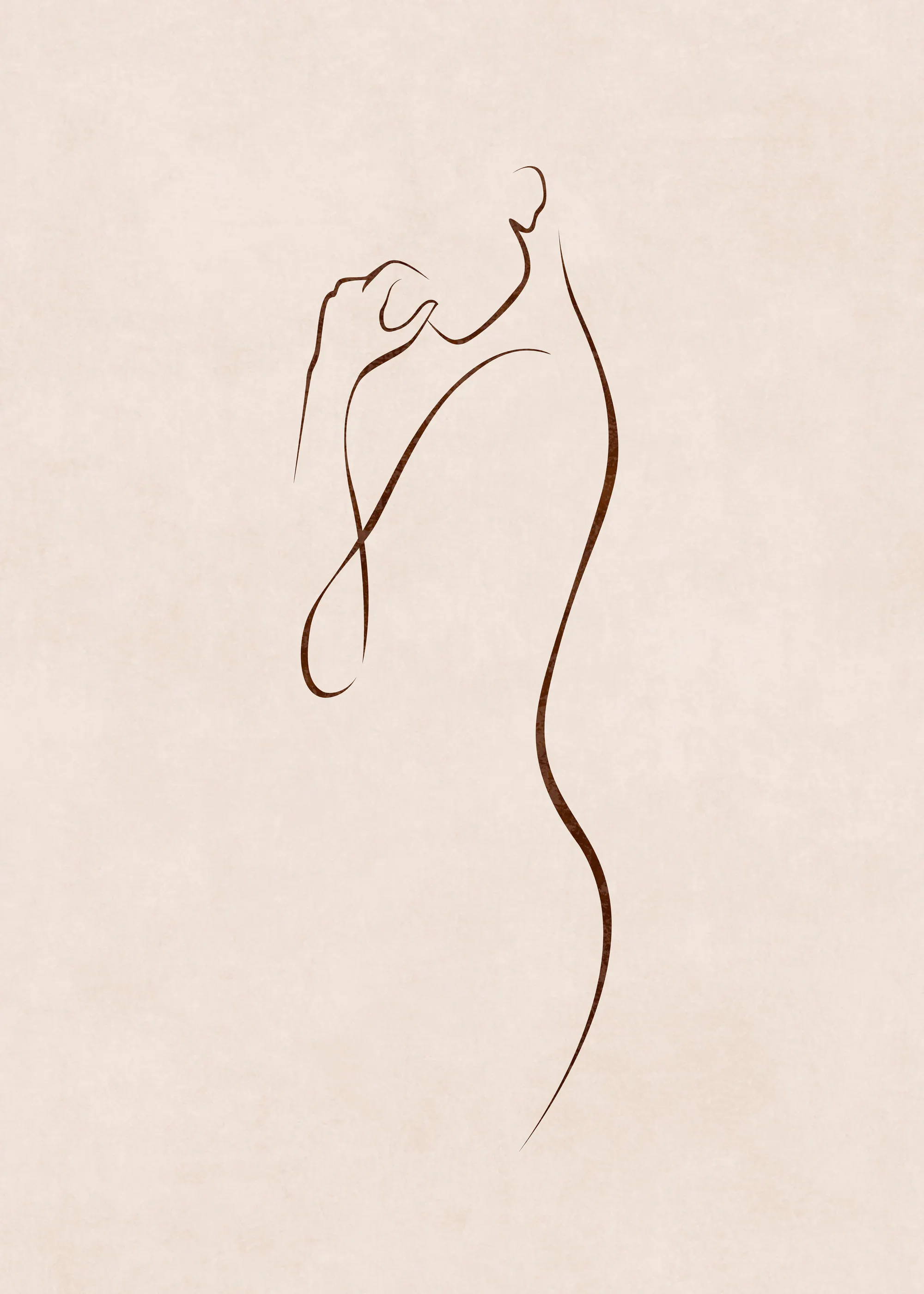 Elegant Beige Silhouette Poster 0