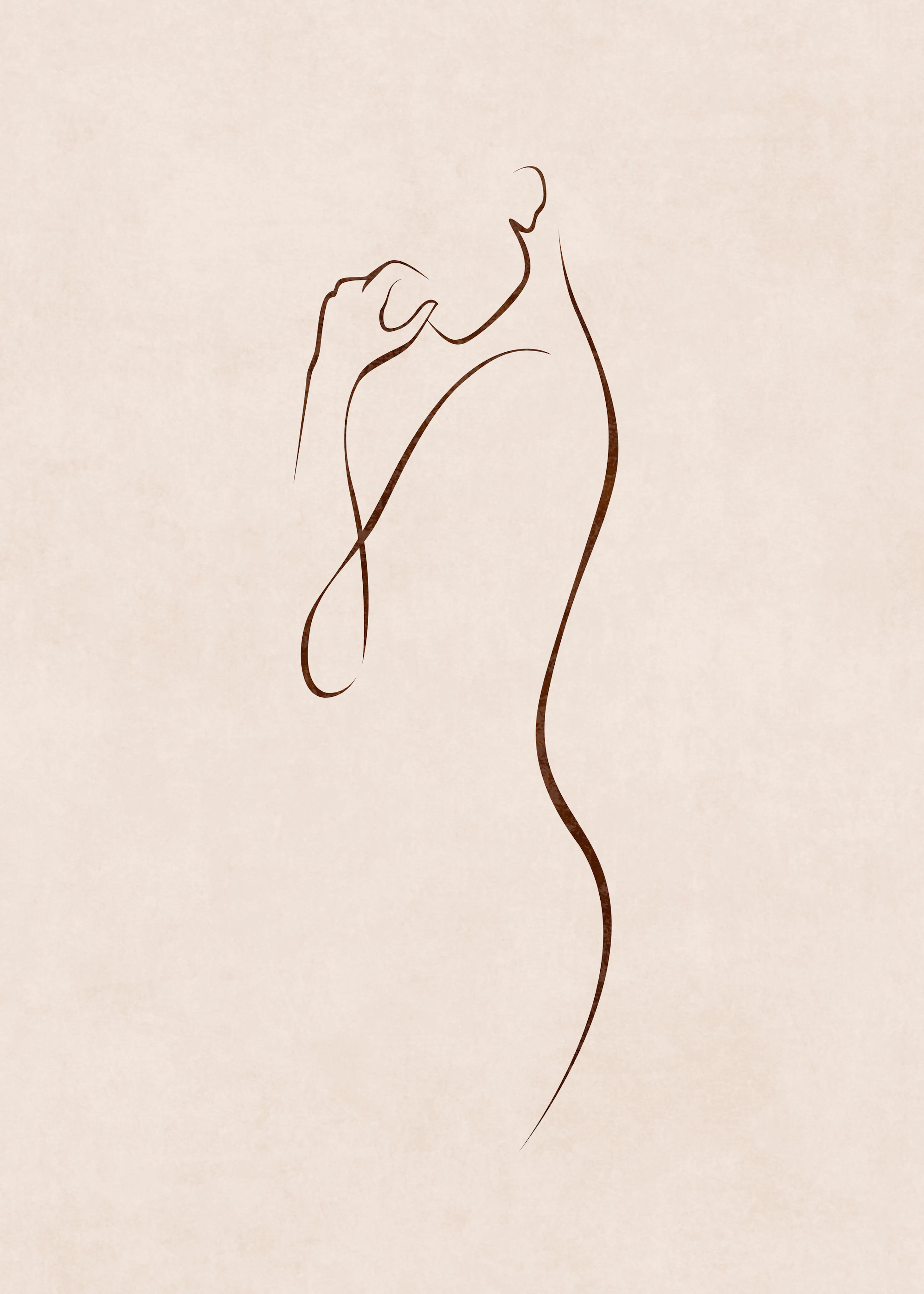 Élégante Silhouette Beige Poster 0