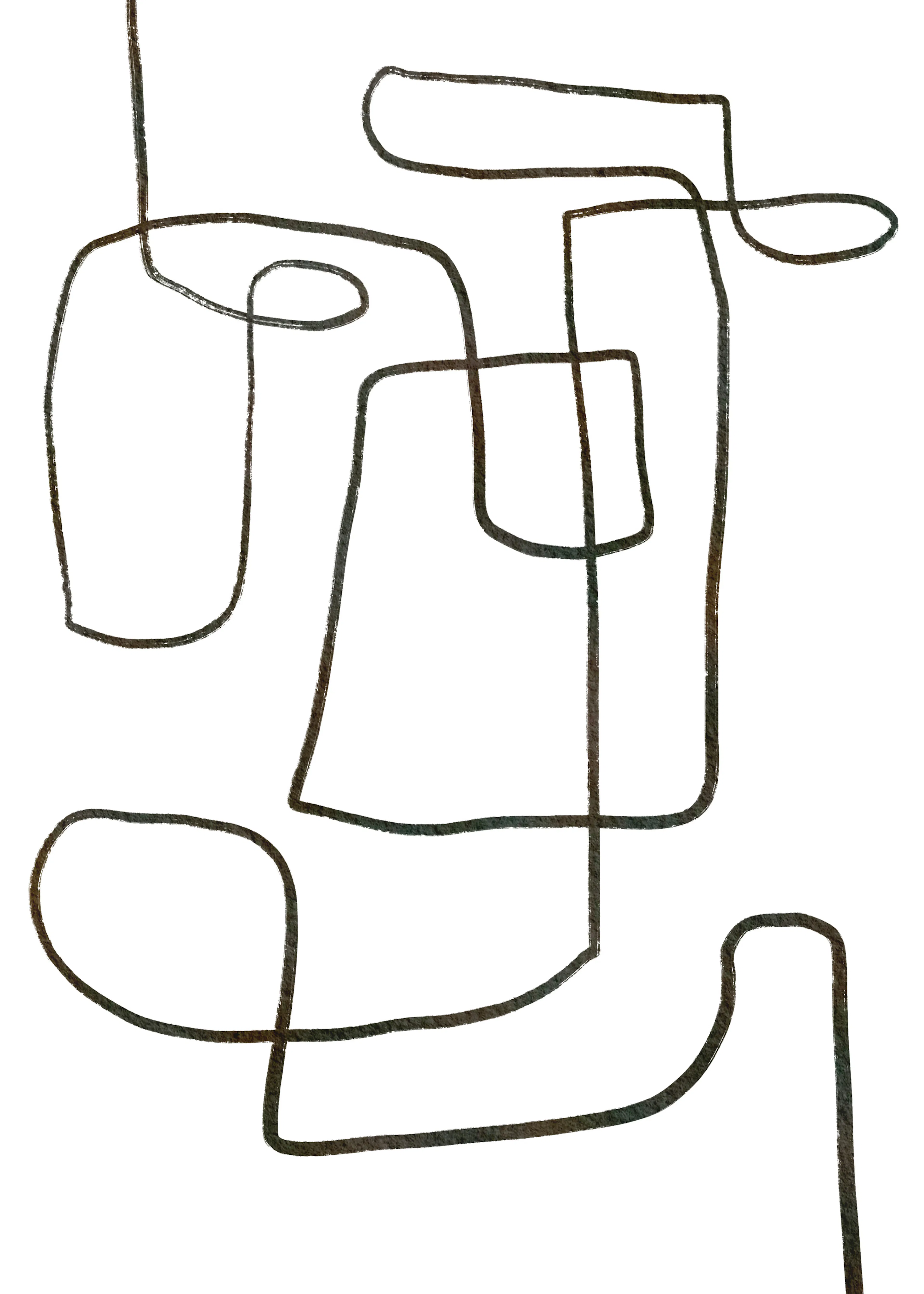 Brown Abstract Lines Poster 0