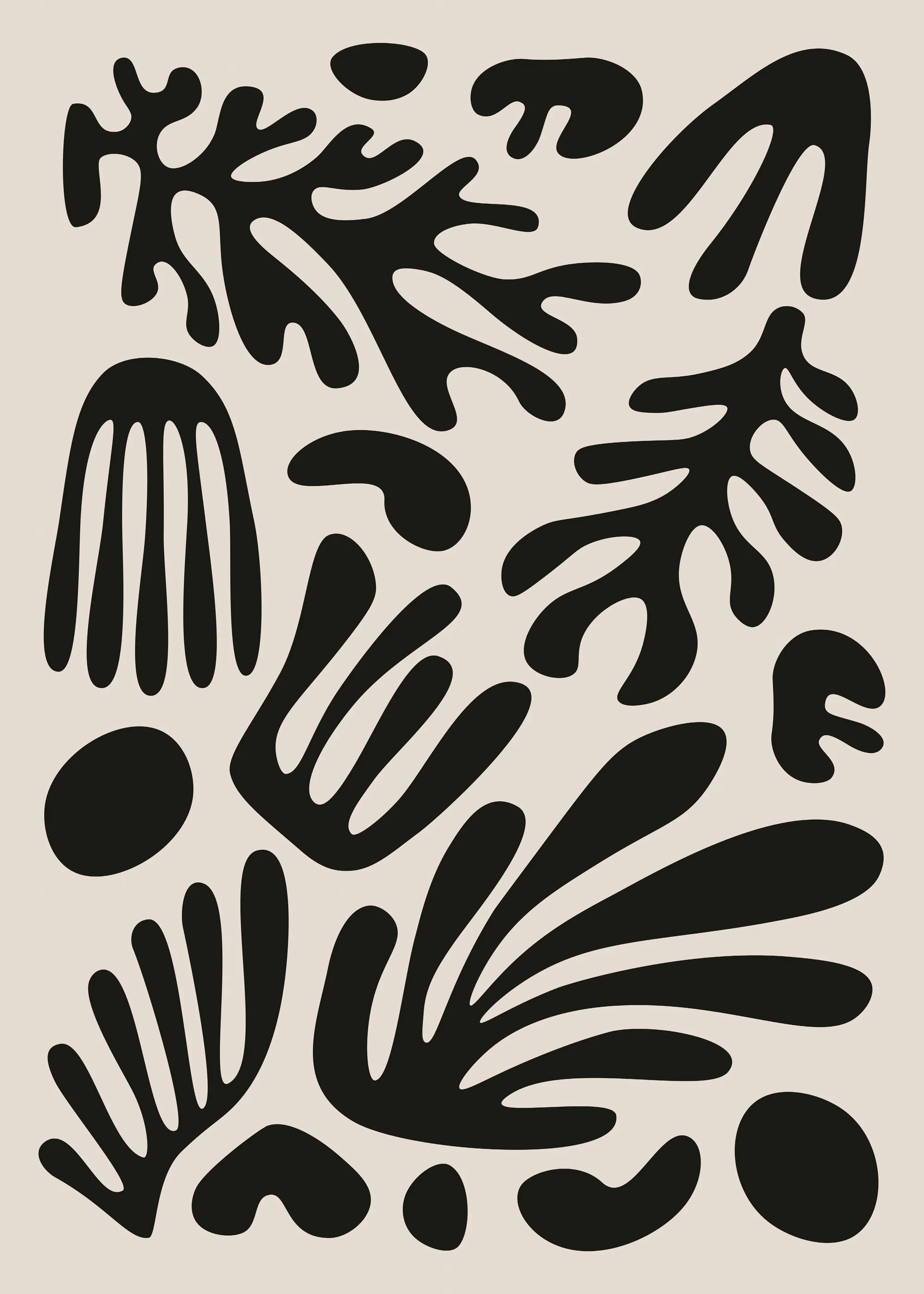 Zwarte Abstracte Vormen Poster 0