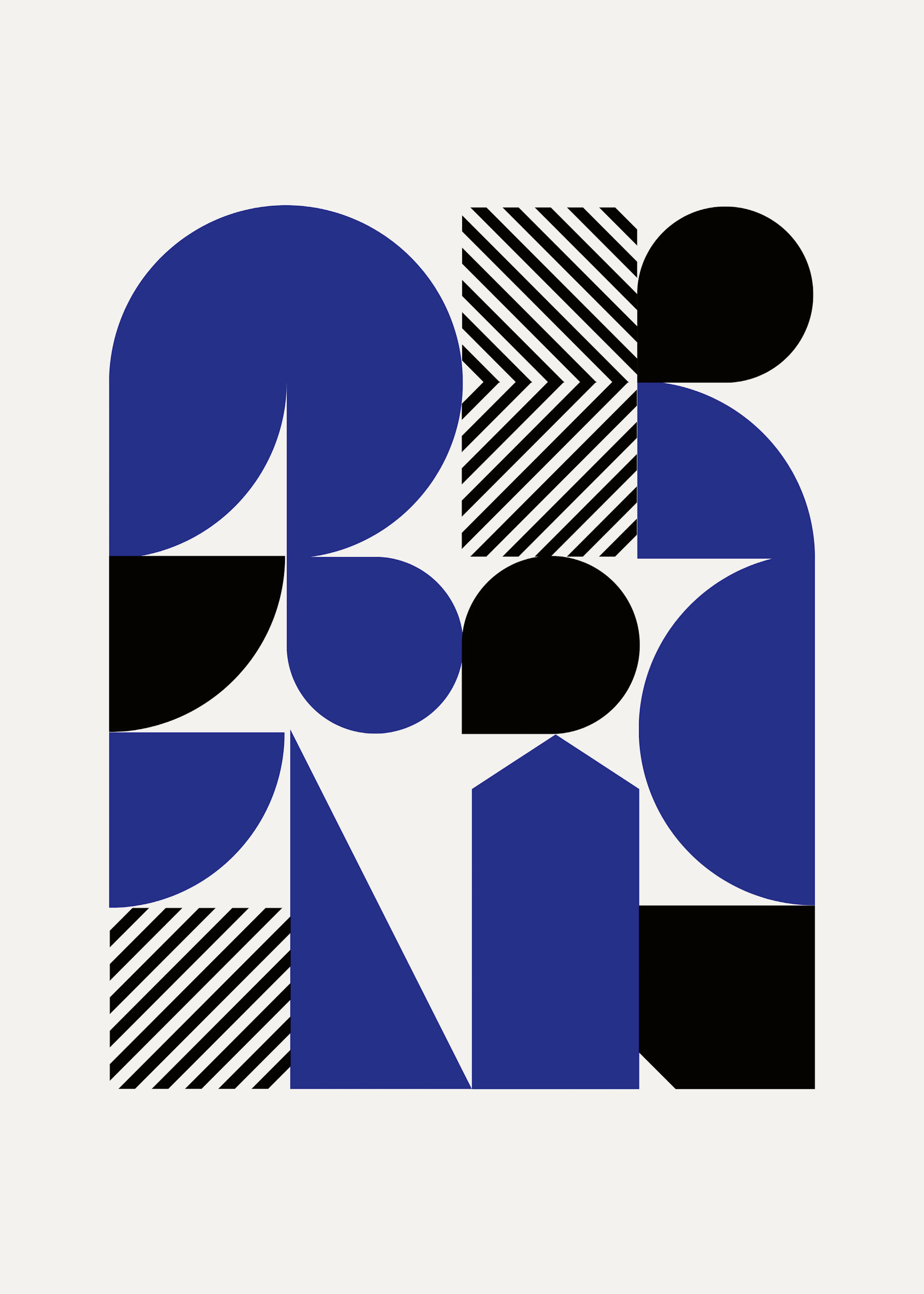 Geometría Moderna Azul Elegante Póster 0
