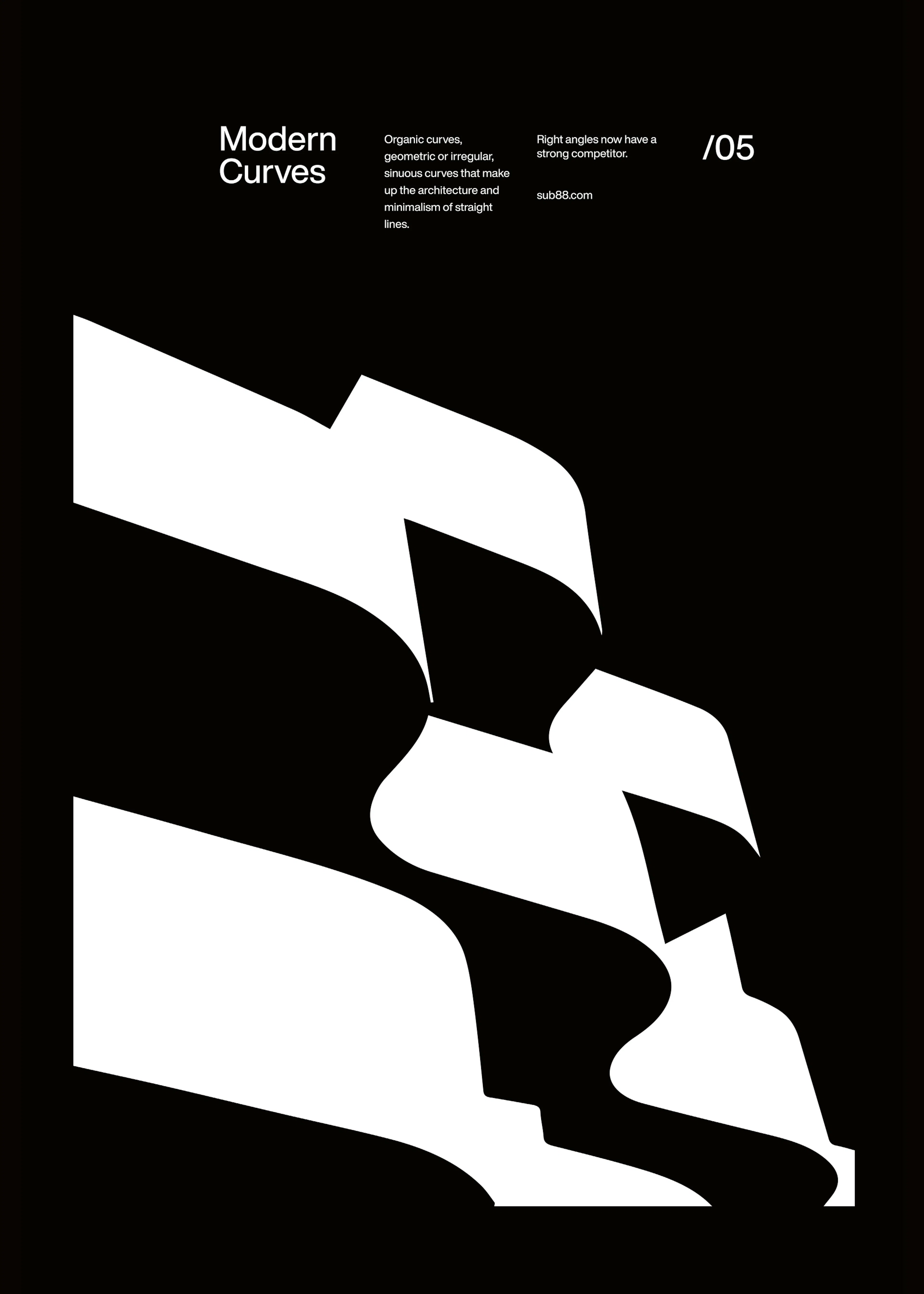 Black Modern Waves Poster 0