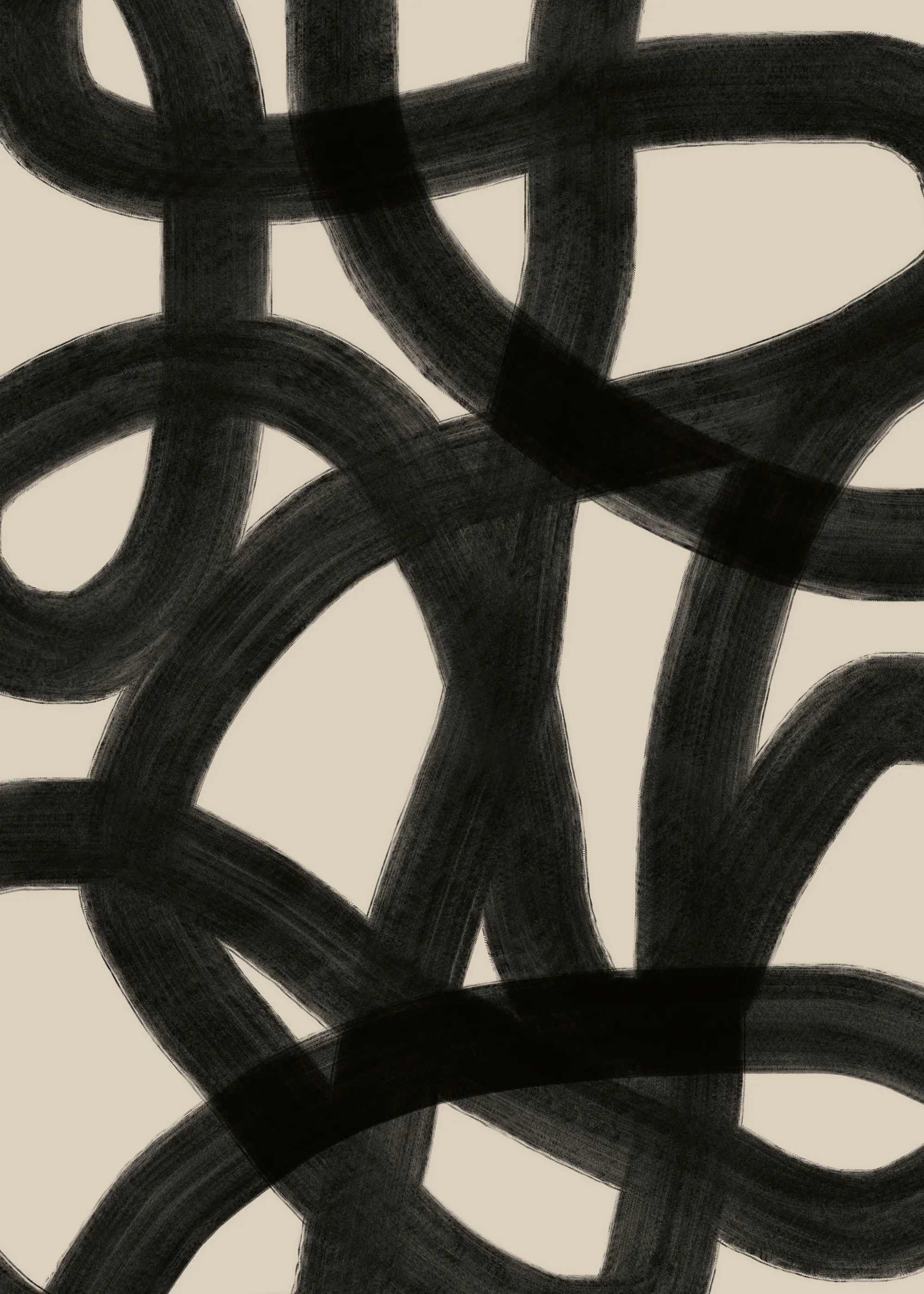Elegante Flujo Abstracto Negro Póster 0