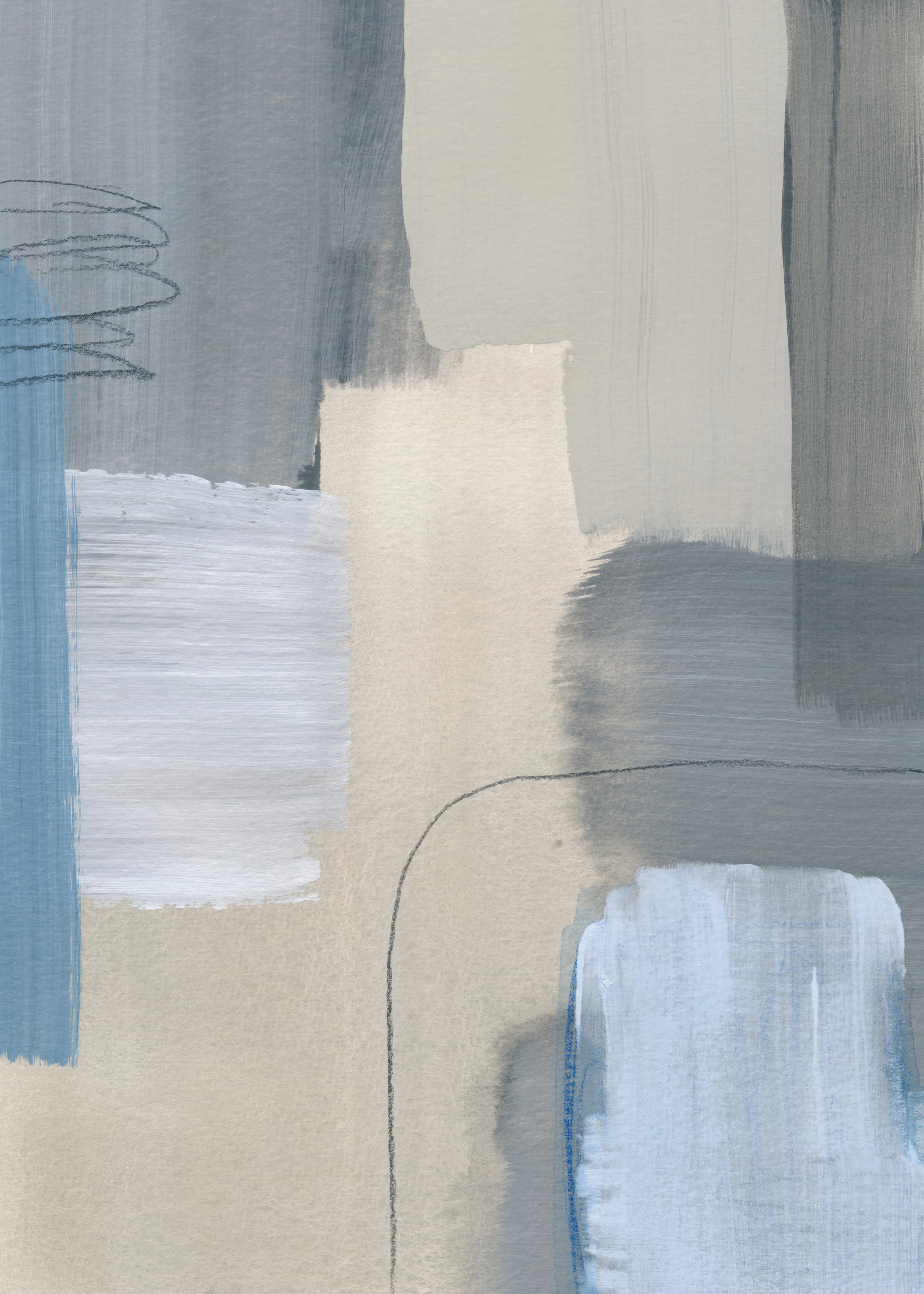 Blue Abstract Serenity Poster 0