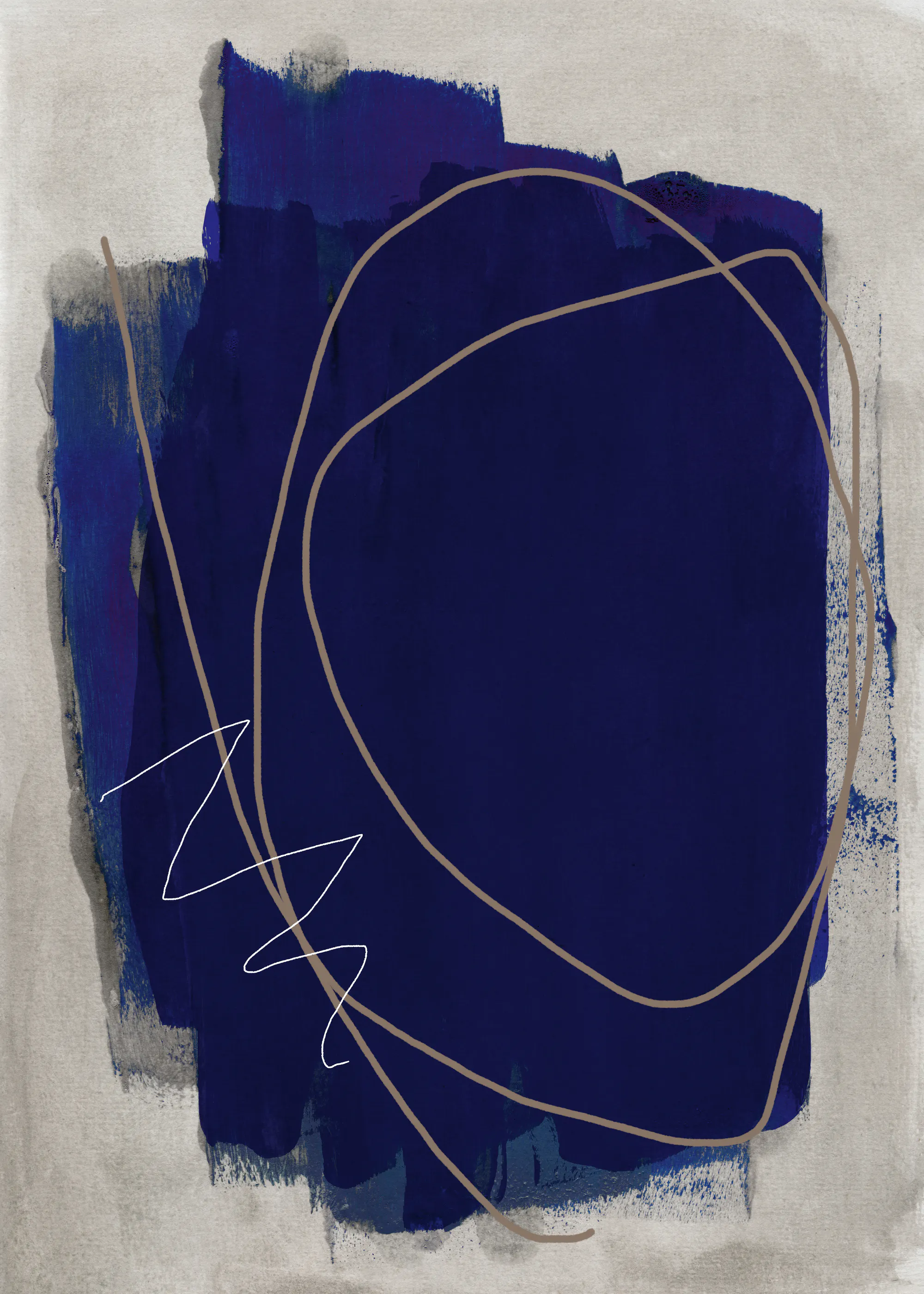 Abstraktes Indigo Poster 0