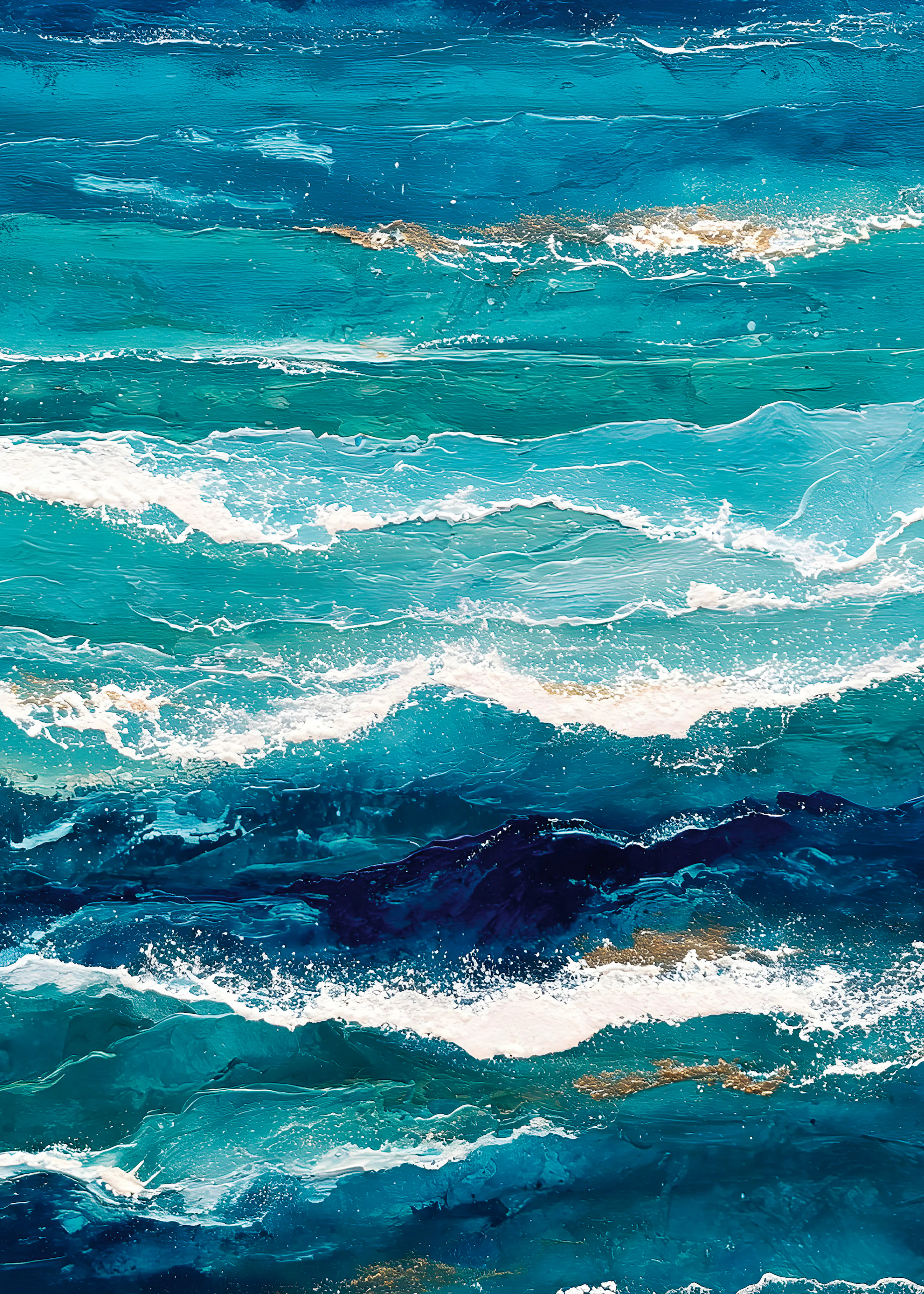 Onde dell'Oceano Blu Poster 0