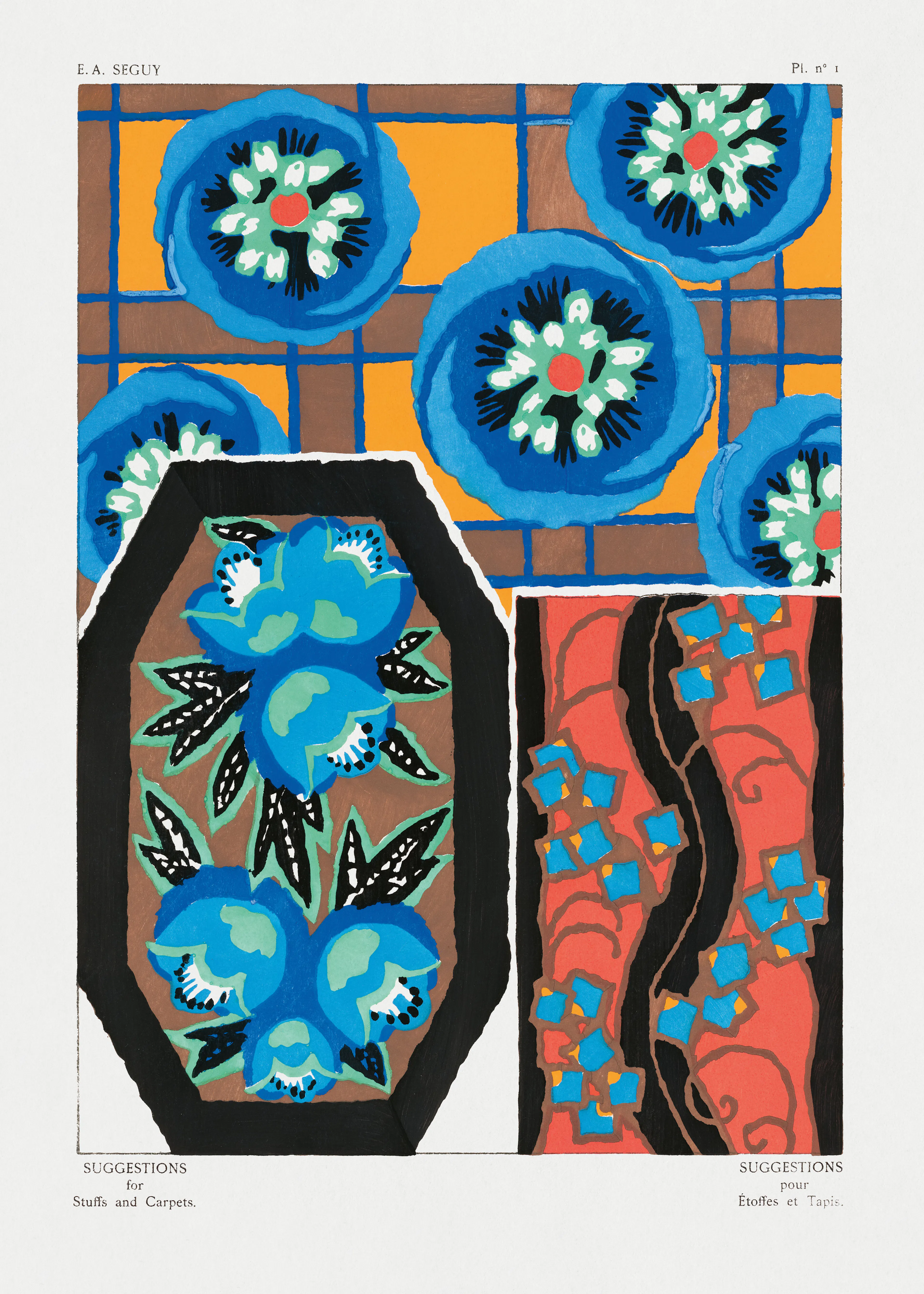Elegant Vibrant Blue Floral Harmony Poster 0