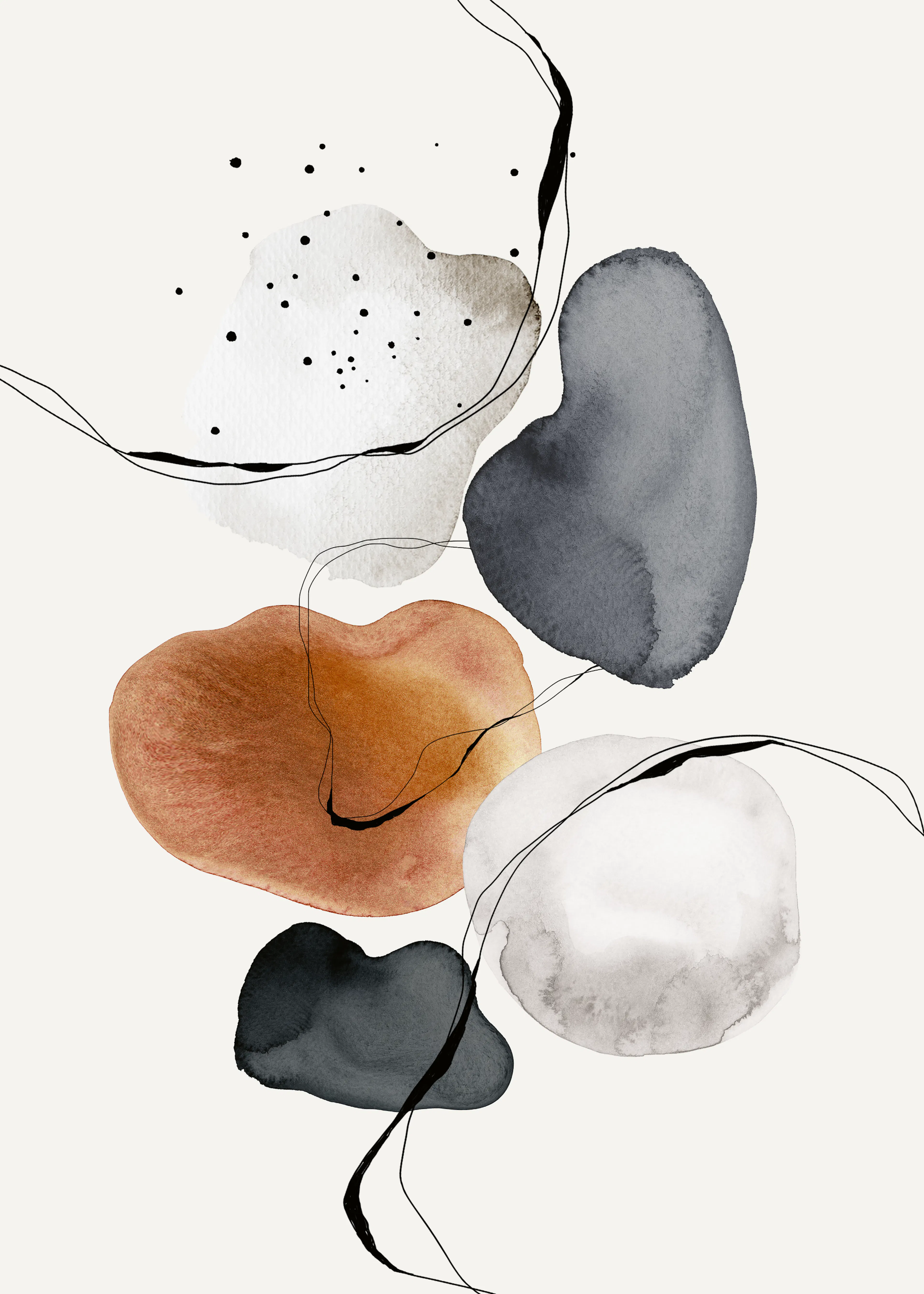 Sophisticated Elegant Black Abstract Harmony Poster 0