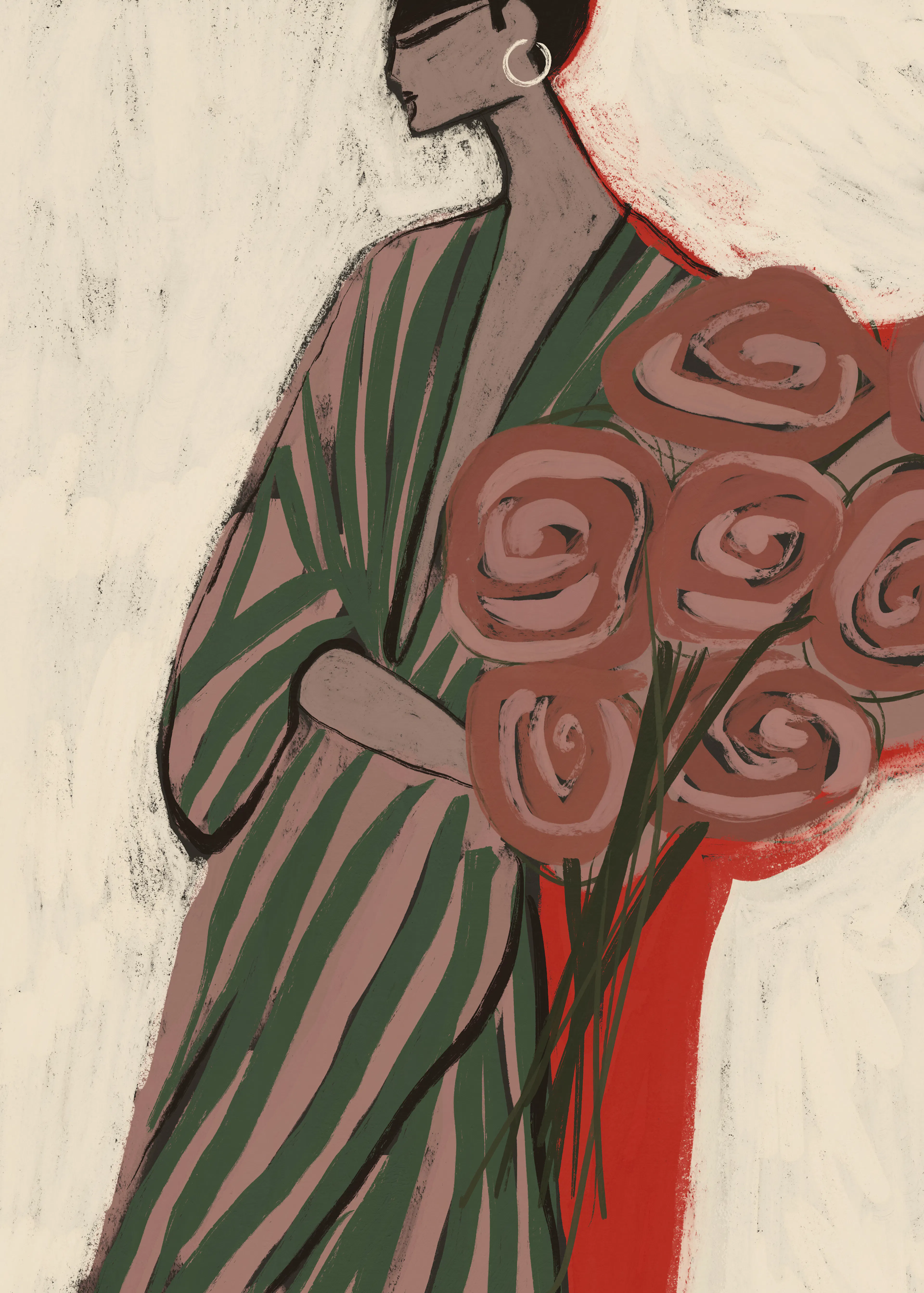 Fleurs Vertes Élégantes Poster 0