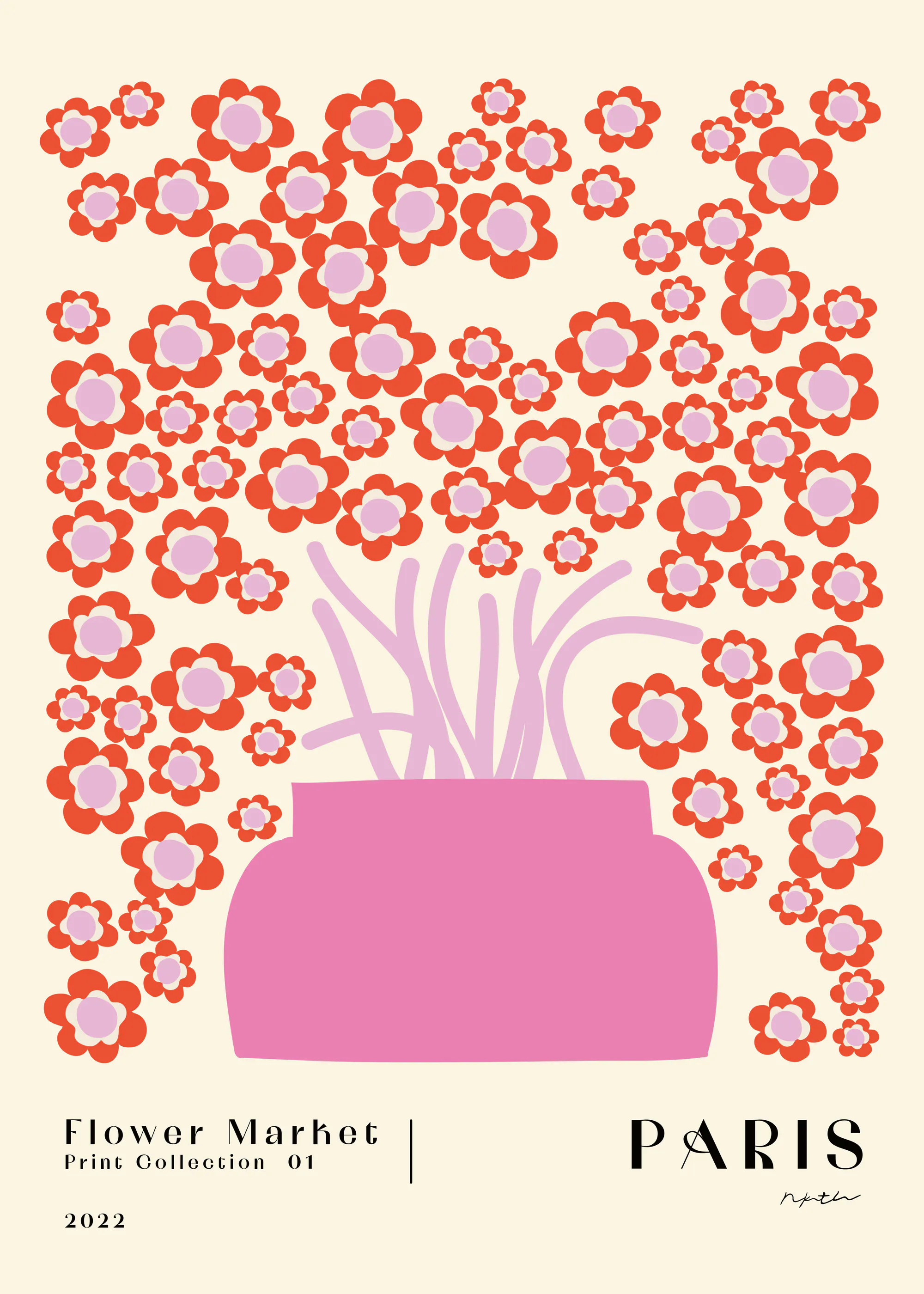 Anmutige elegante rosa florale Eleganz Poster 0