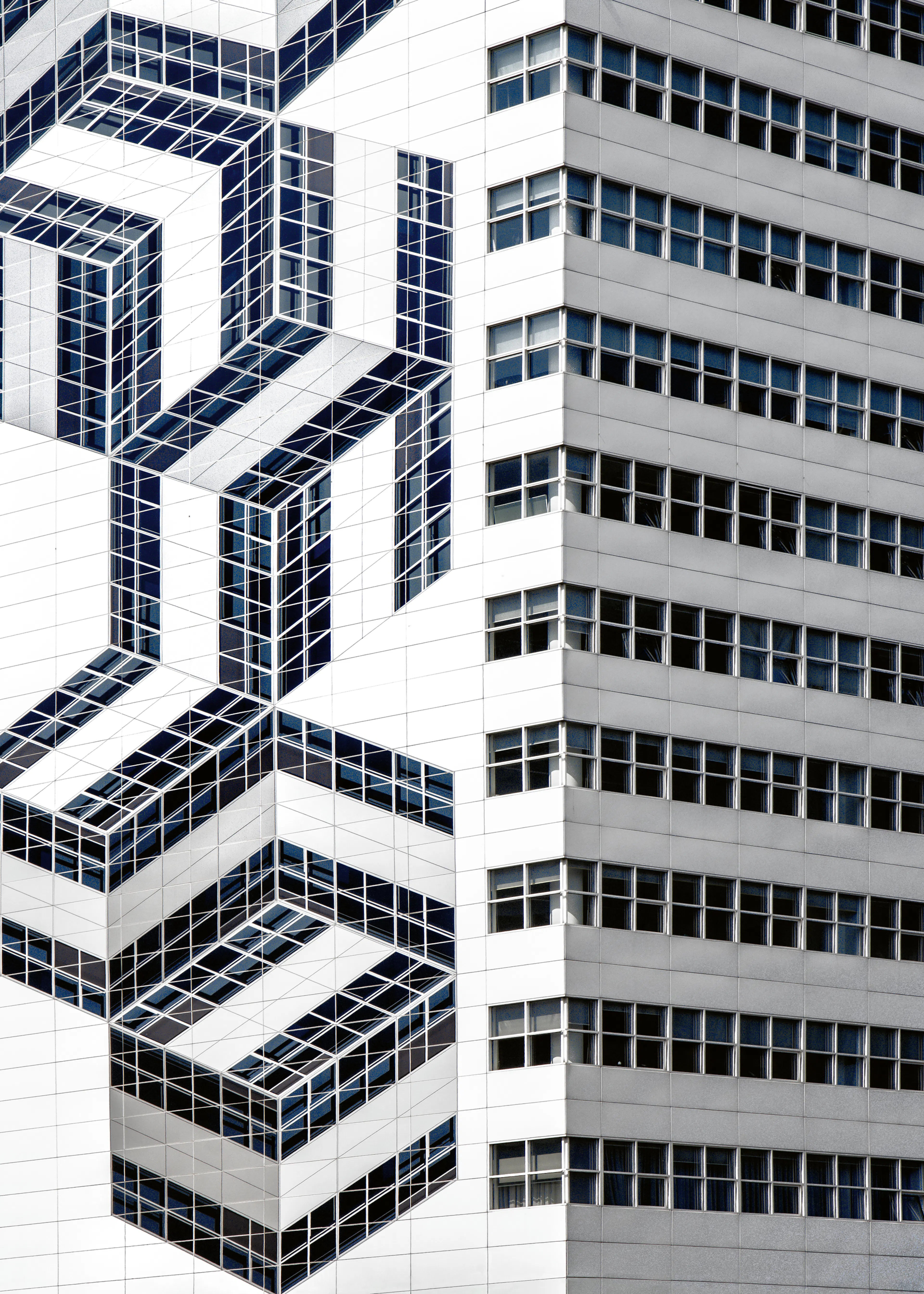 Façade Géométrique Bleue Poster 0