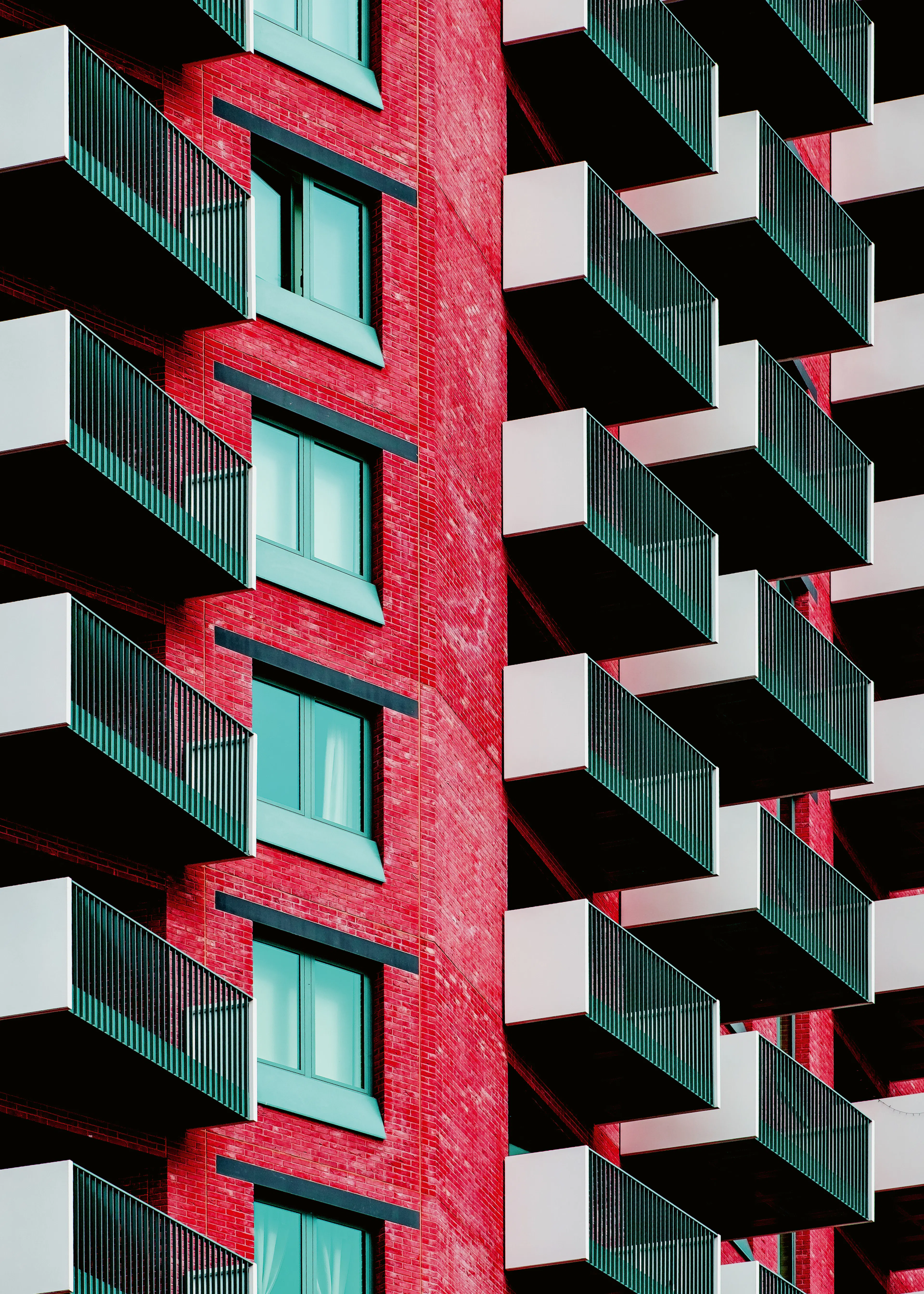 Géométrie Urbaine Rouge Poster 0