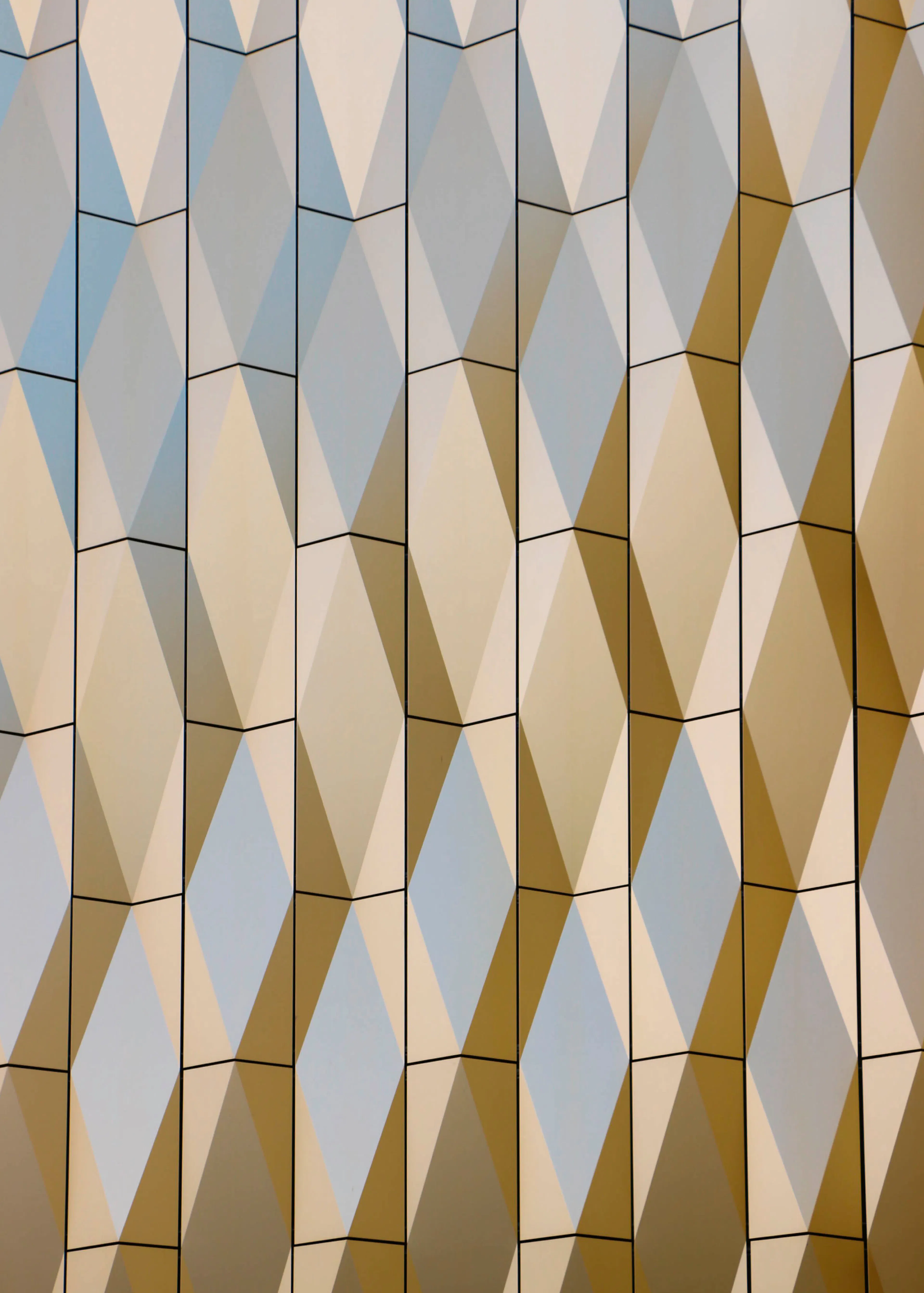 Façade Géométrique Bleue Moderne Poster 0