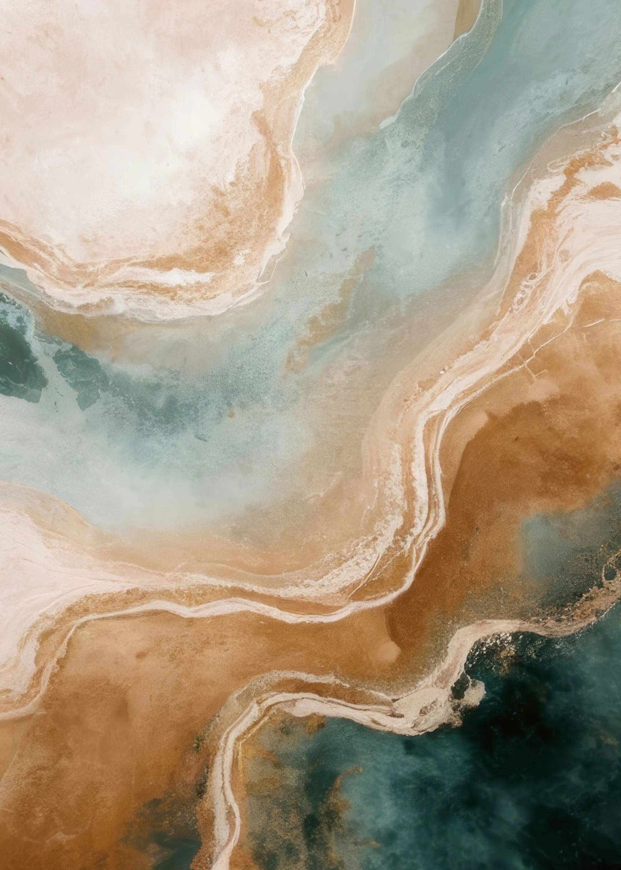 Teal Abstract Waves Poster 0