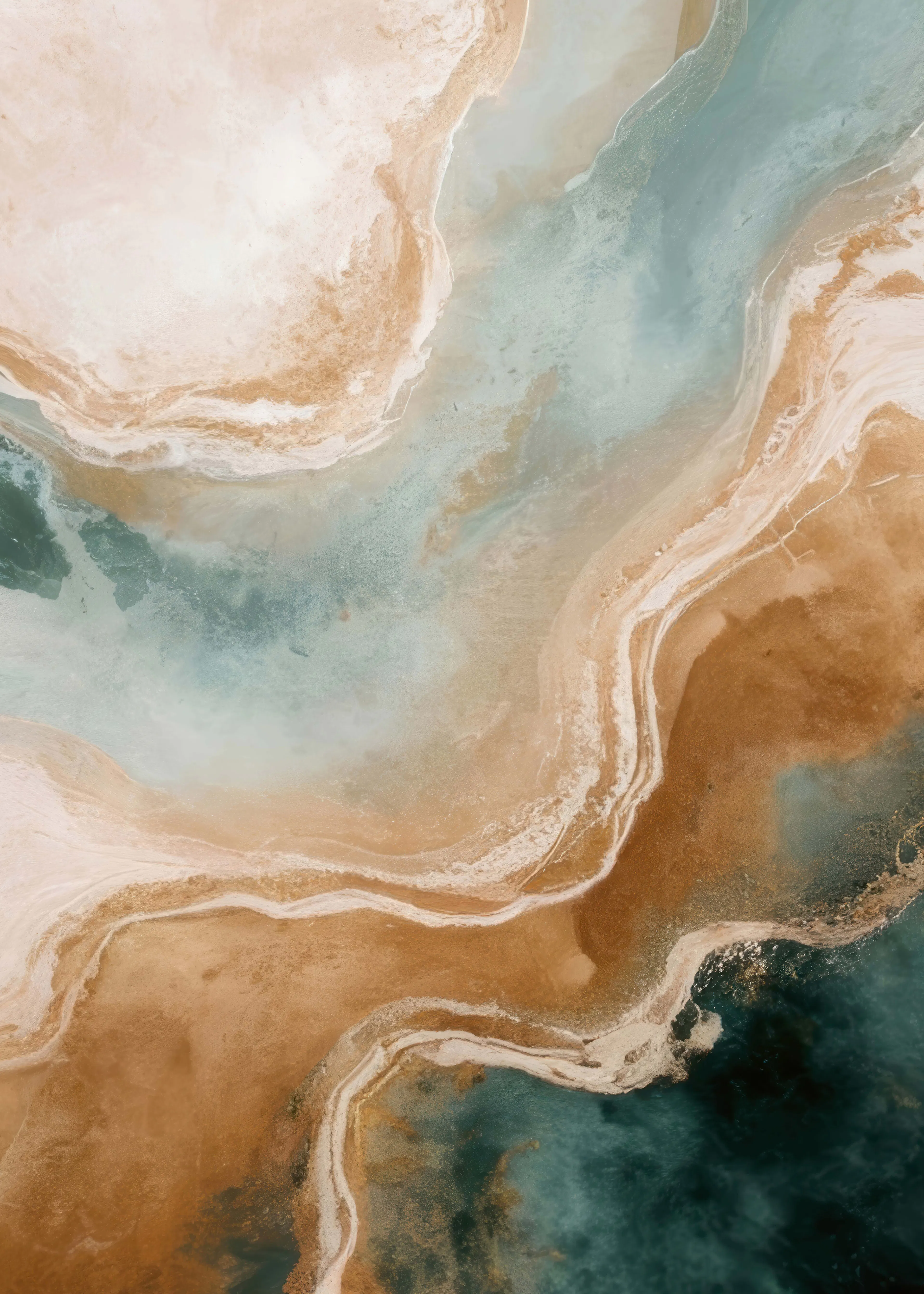 Teal Abstract Waves Poster 0