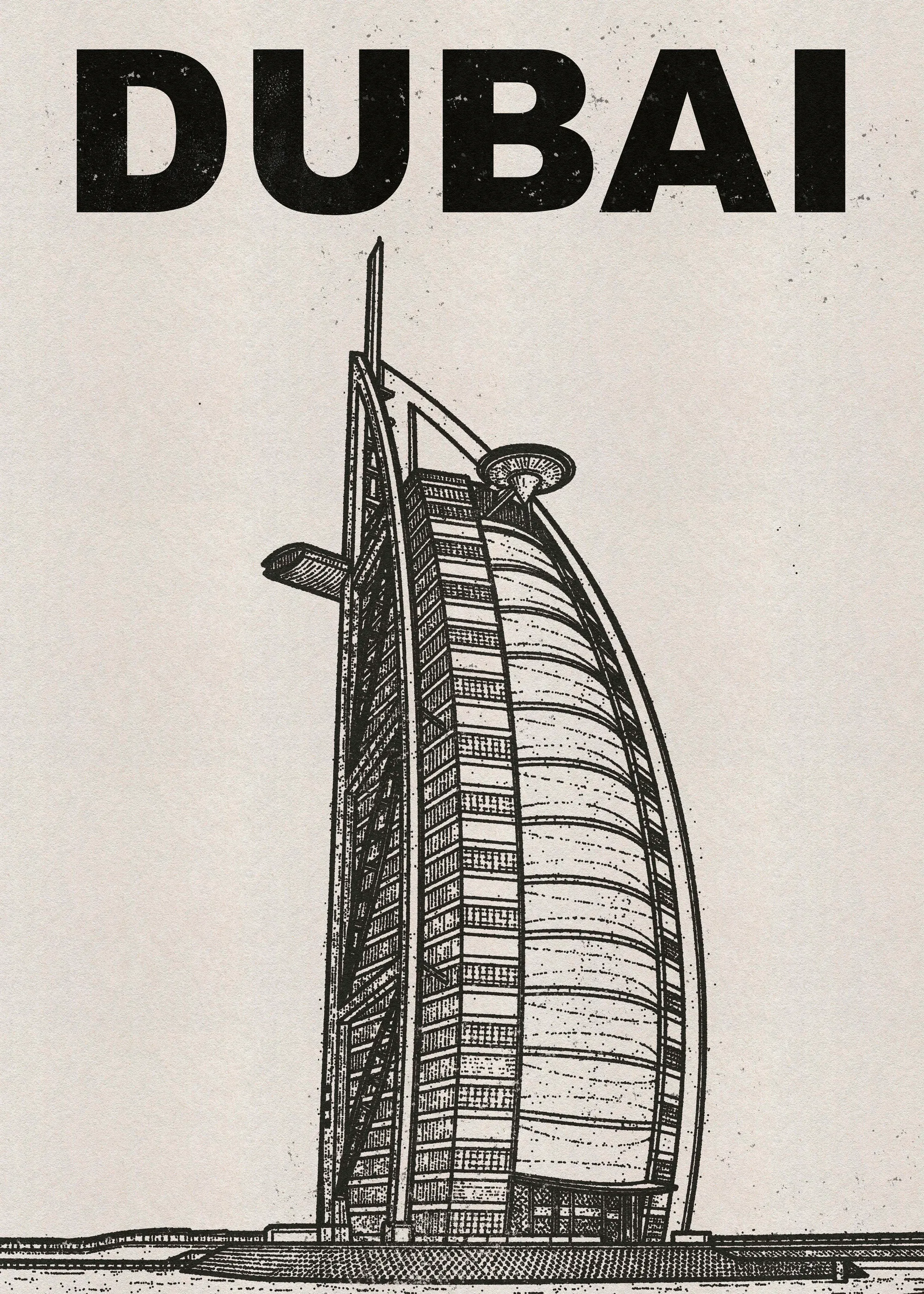 Skyline Noir de Dubaï Poster 0