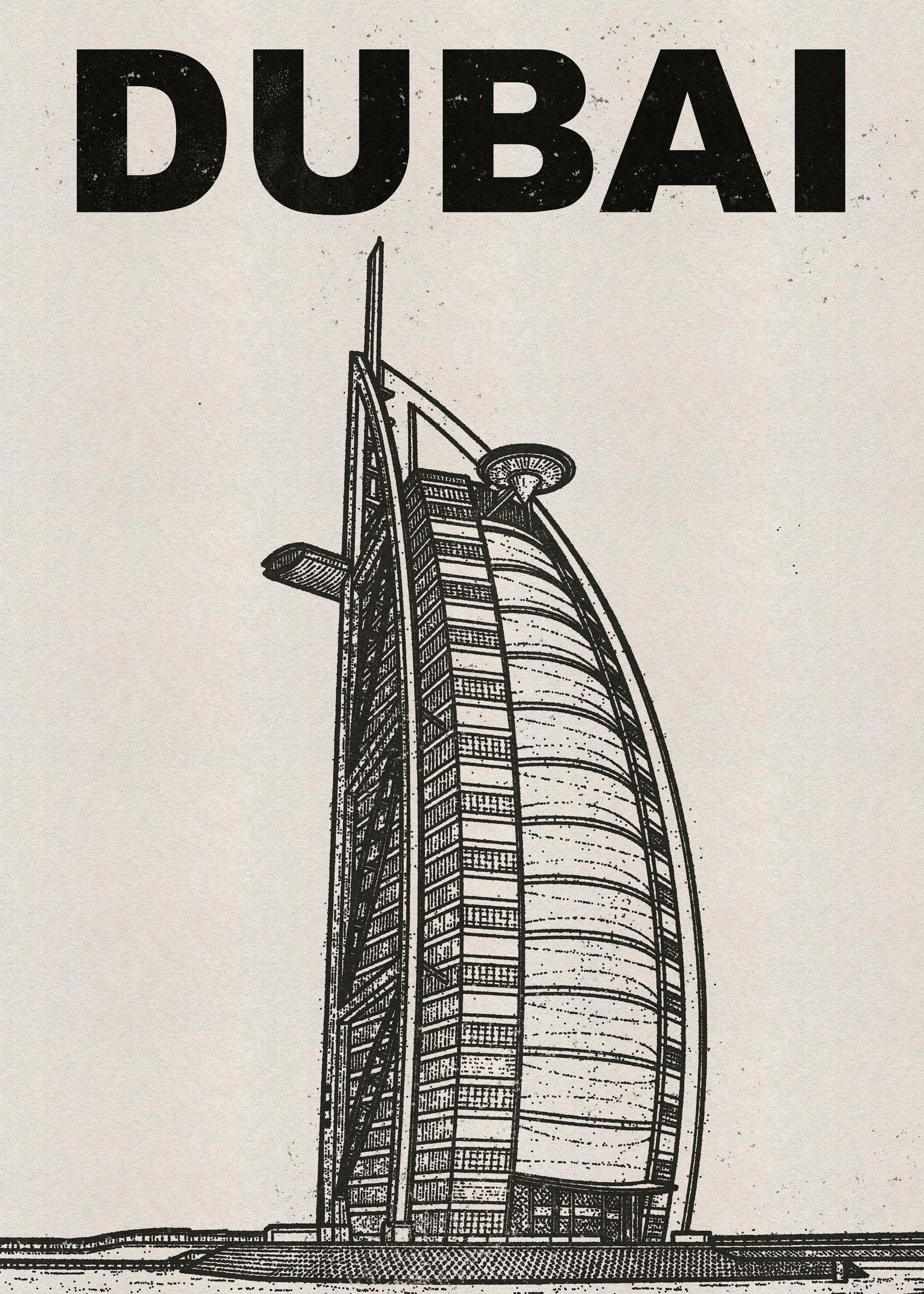 Skyline Noir de Dubaï Poster 0