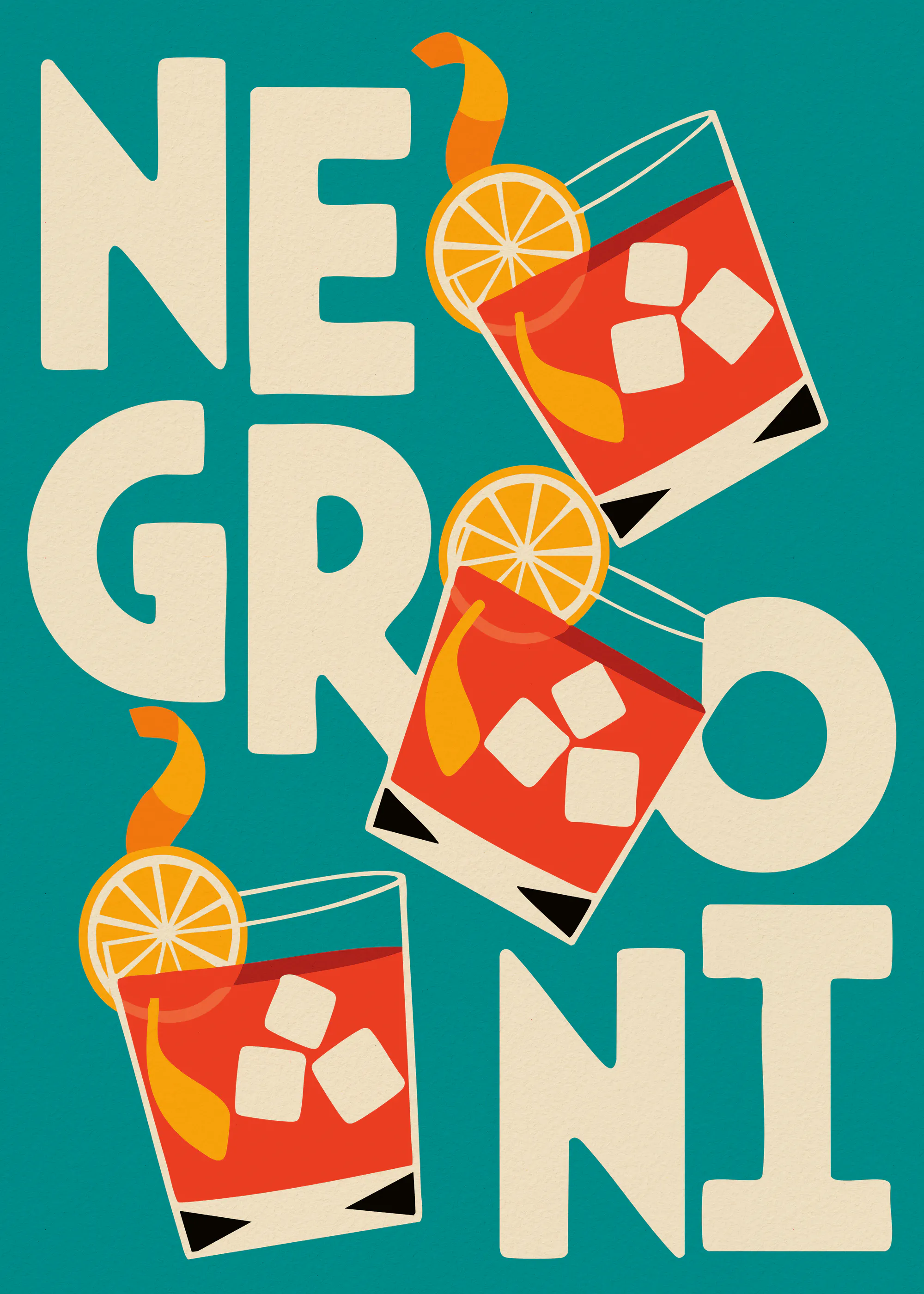 Vibras de Negroni Rojo Póster 0