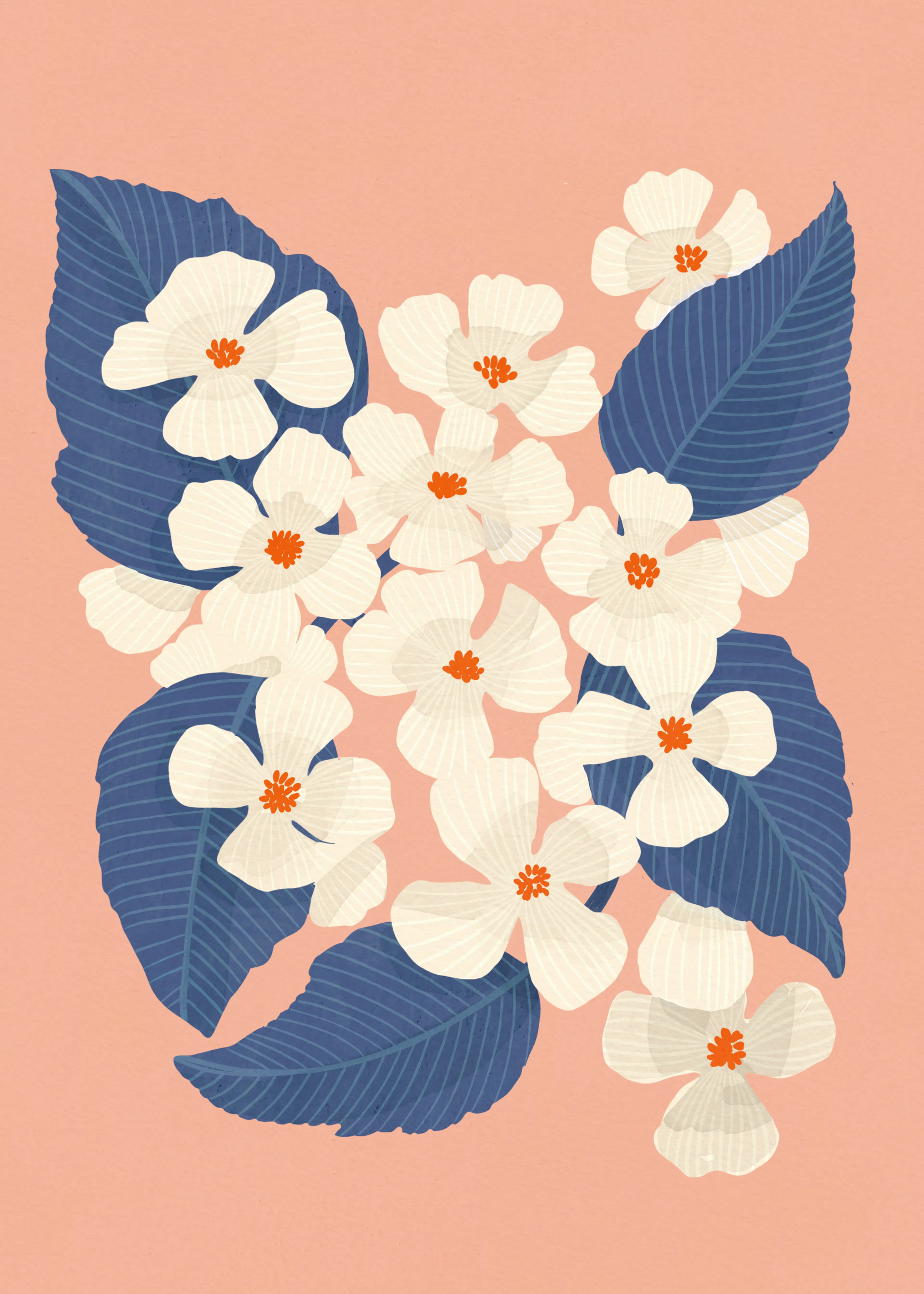 Elegant Charming Blue Floral Elegance Poster 0