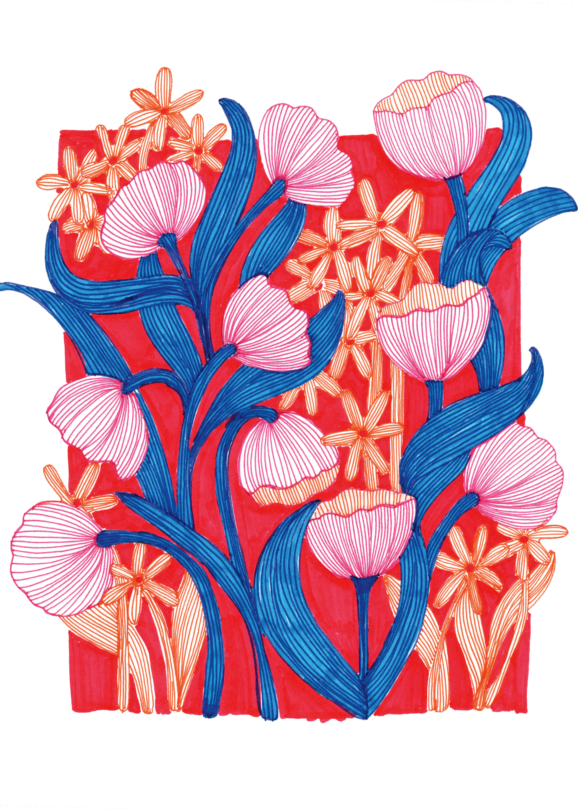 Red Floral Vibes Poster 0
