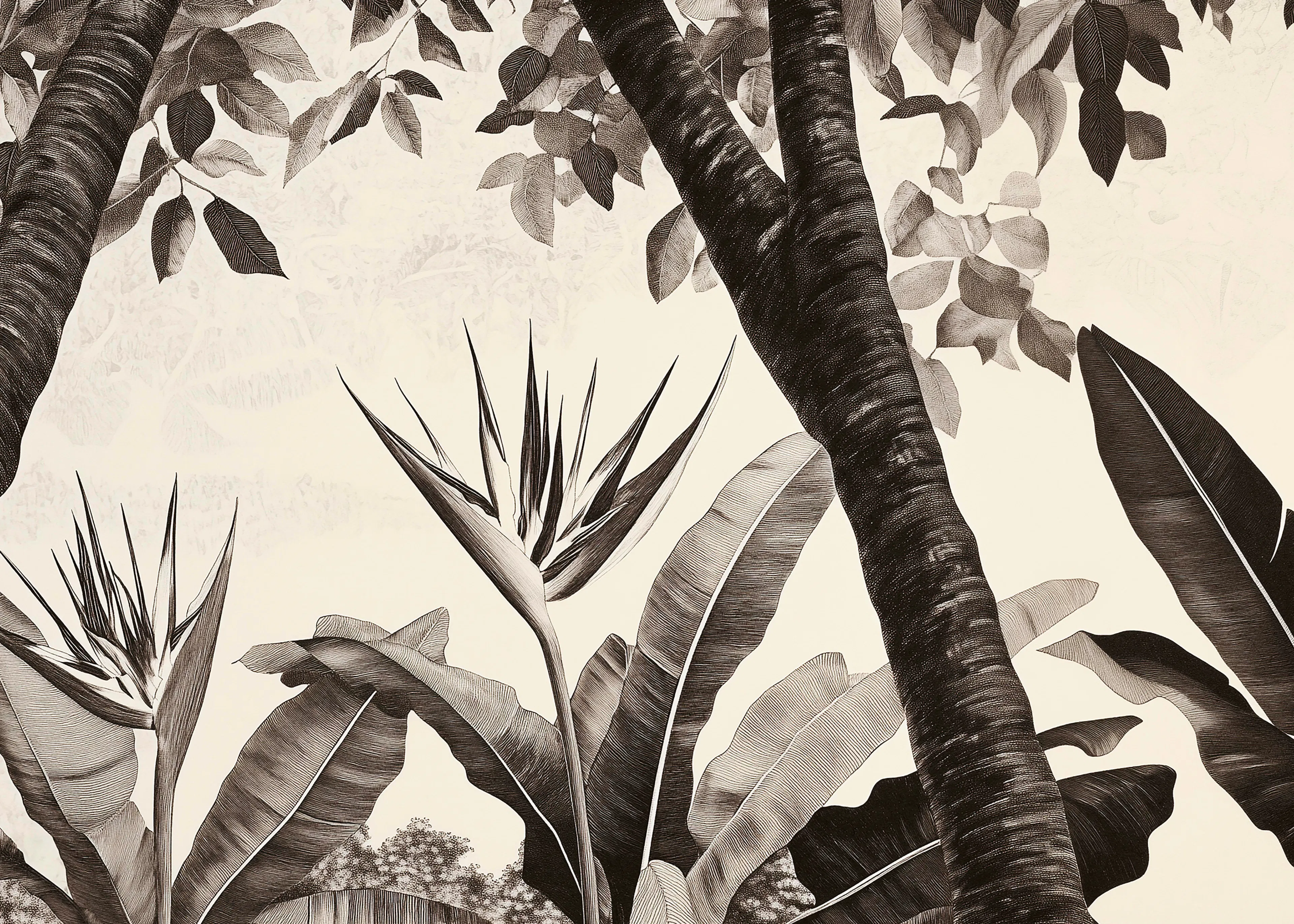Sepia Tropical Shadows Poster 0