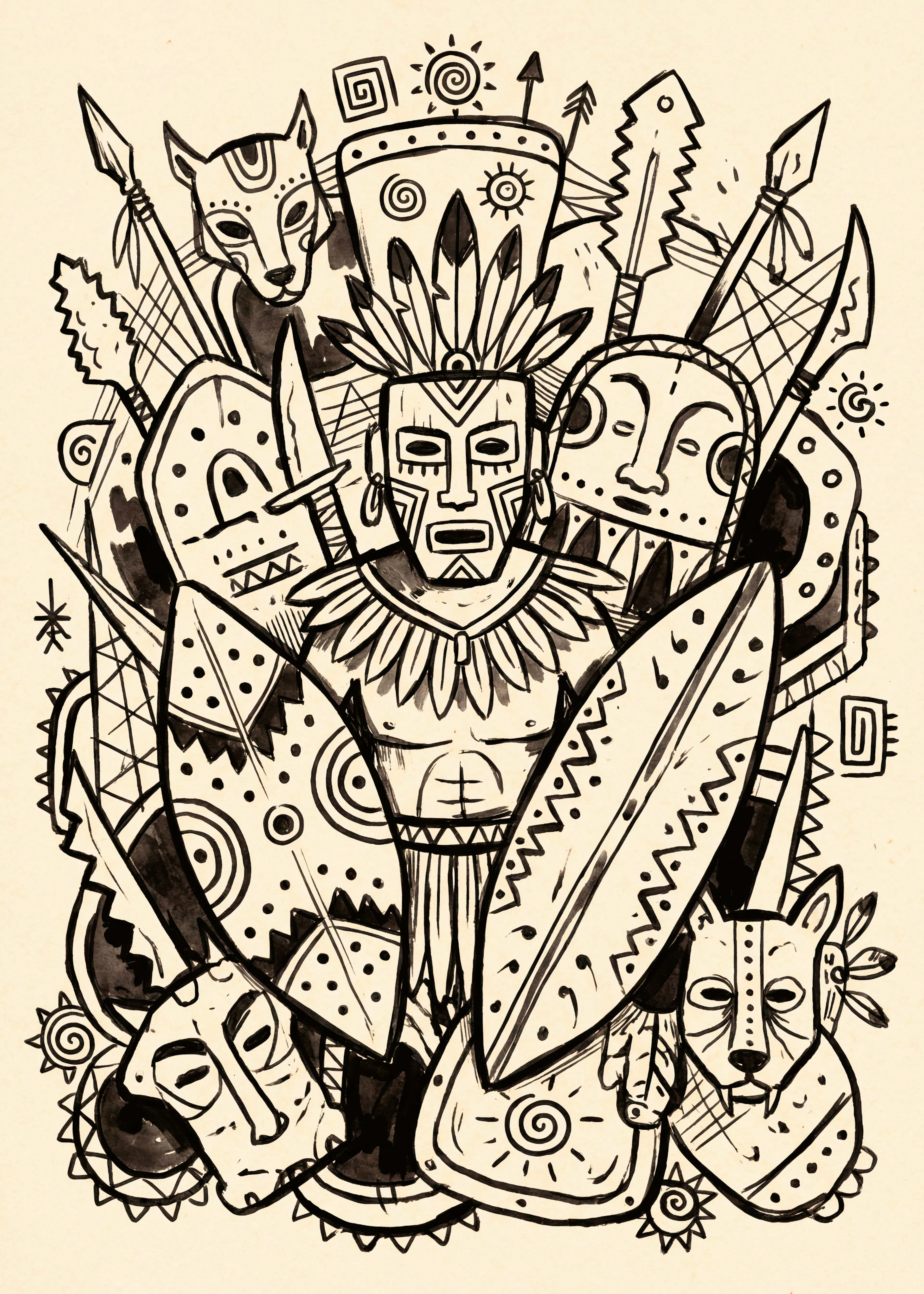 Guerrier Tribal Poster 0