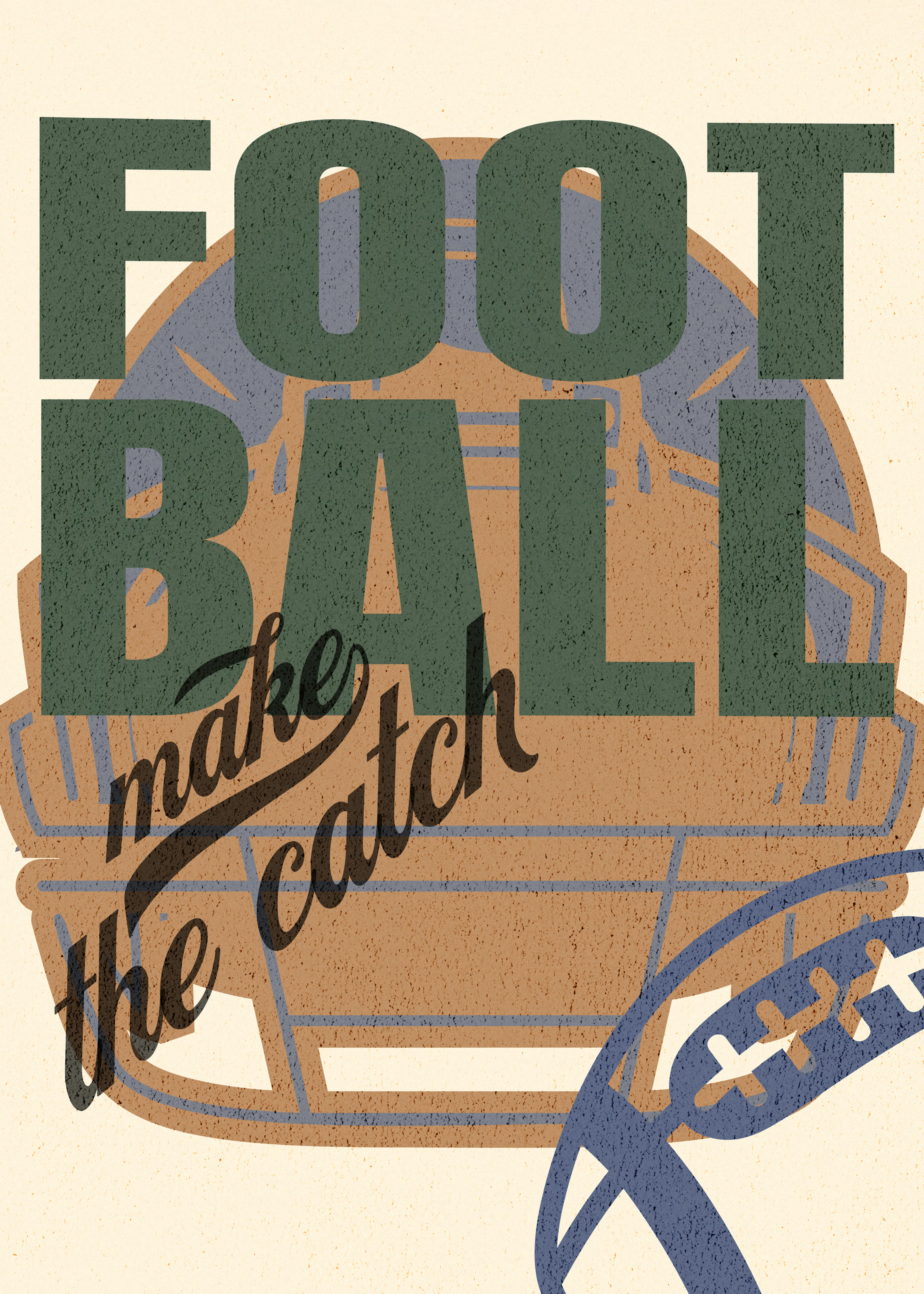 Atrapada de Fútbol Americano Marrón Póster 0