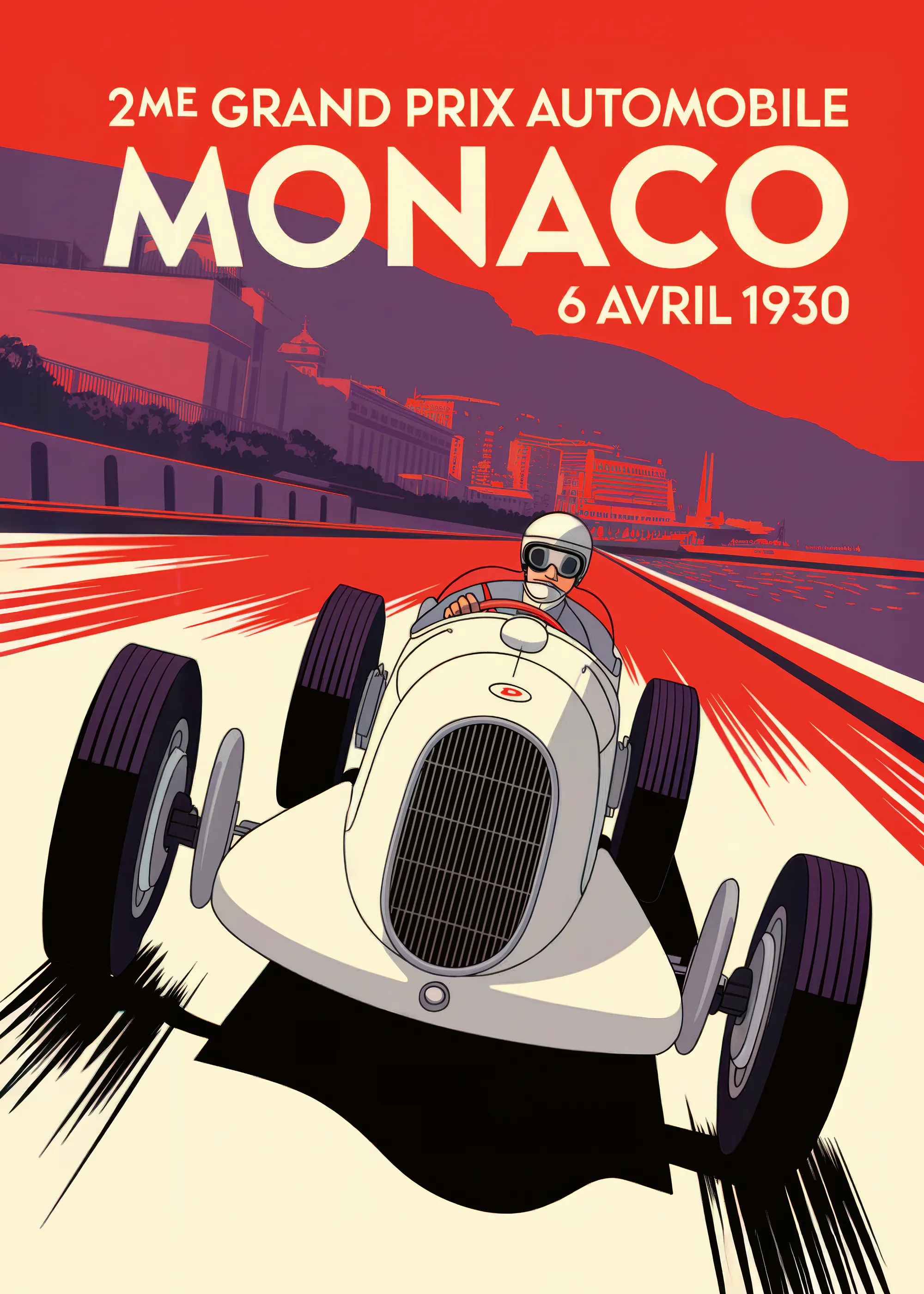 Crimson Monaco Grand Prix Poster 0