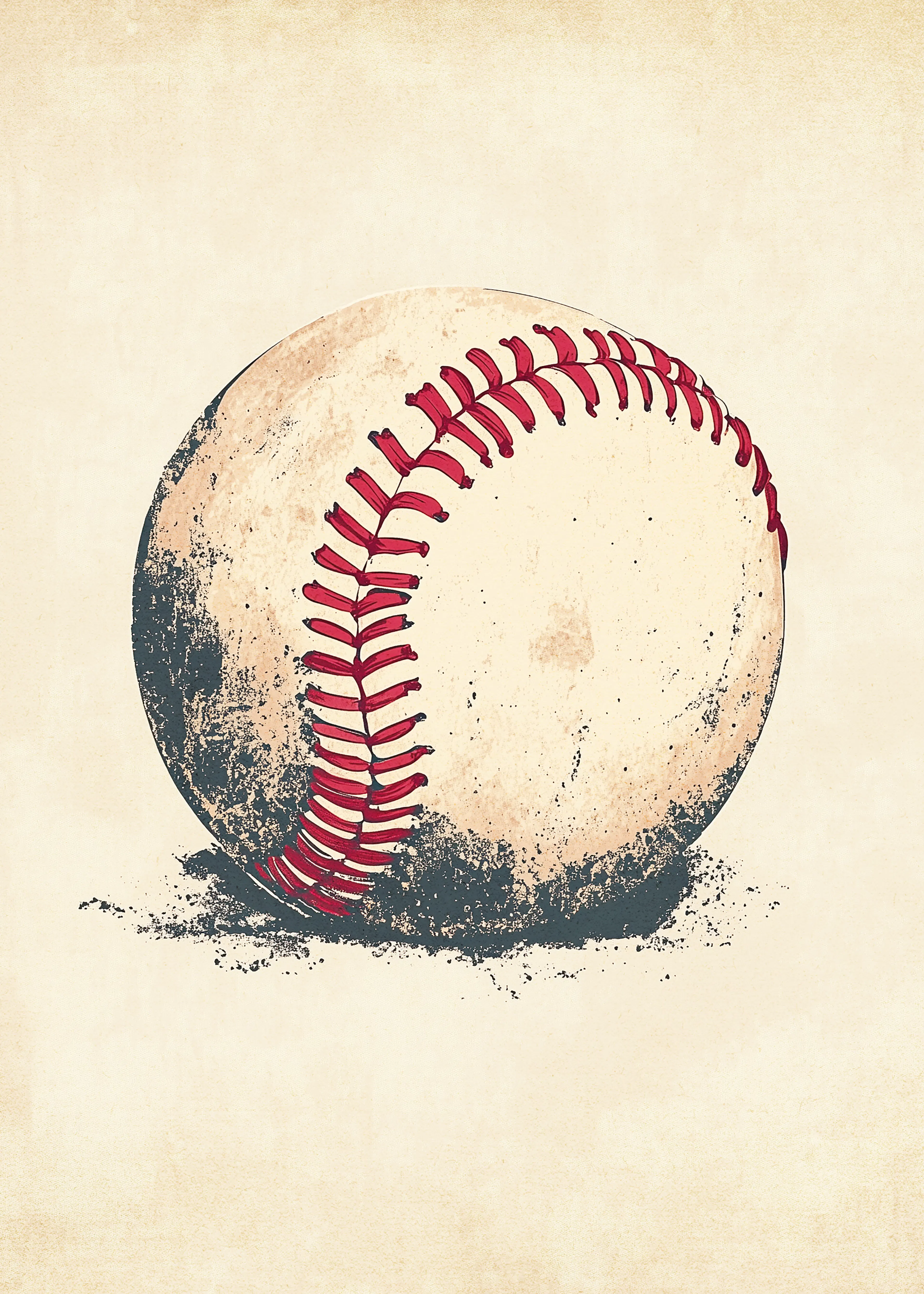 Beige Vintage Baseball Poster 0