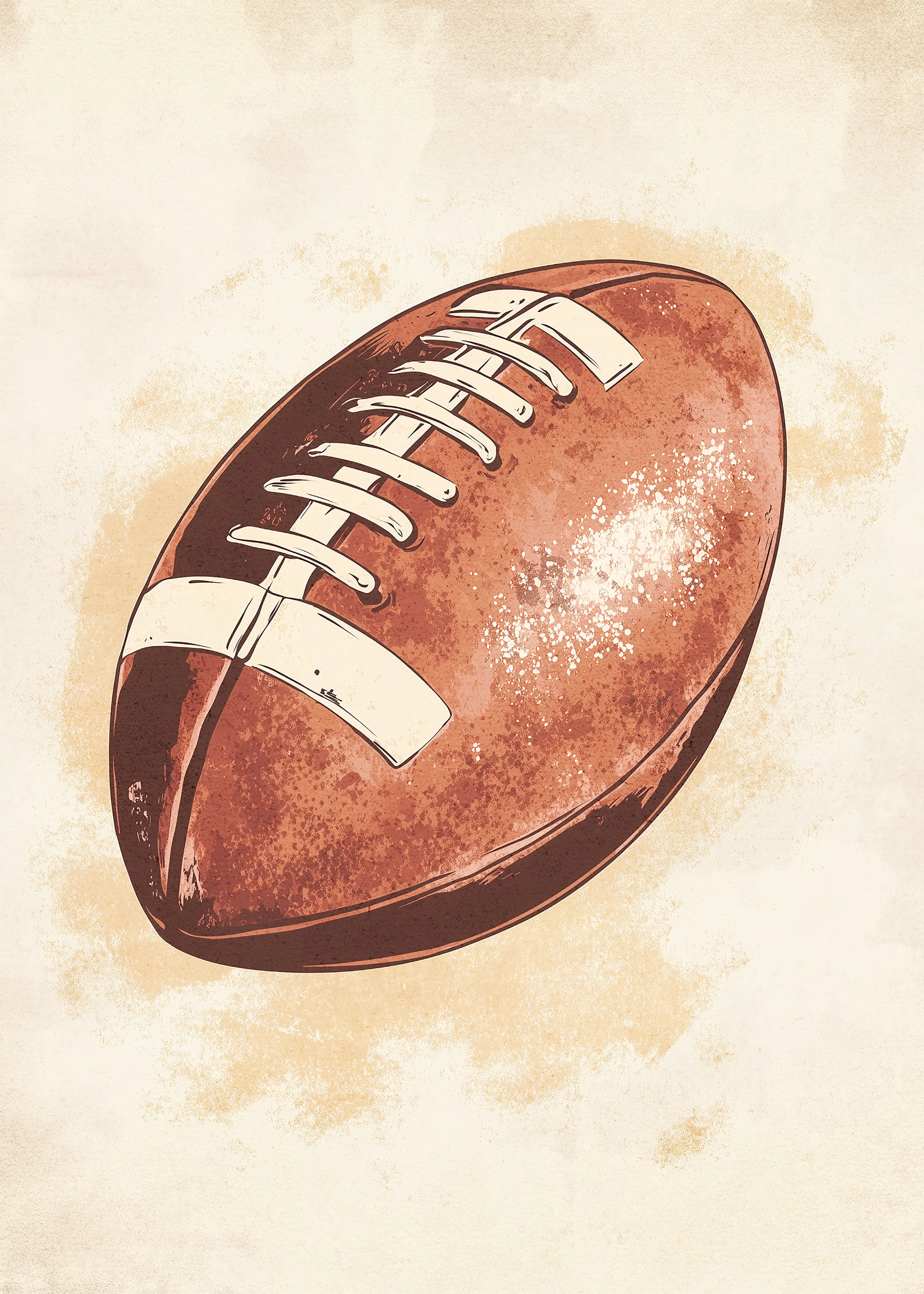 Sepia Vintage Voetbal Poster 0