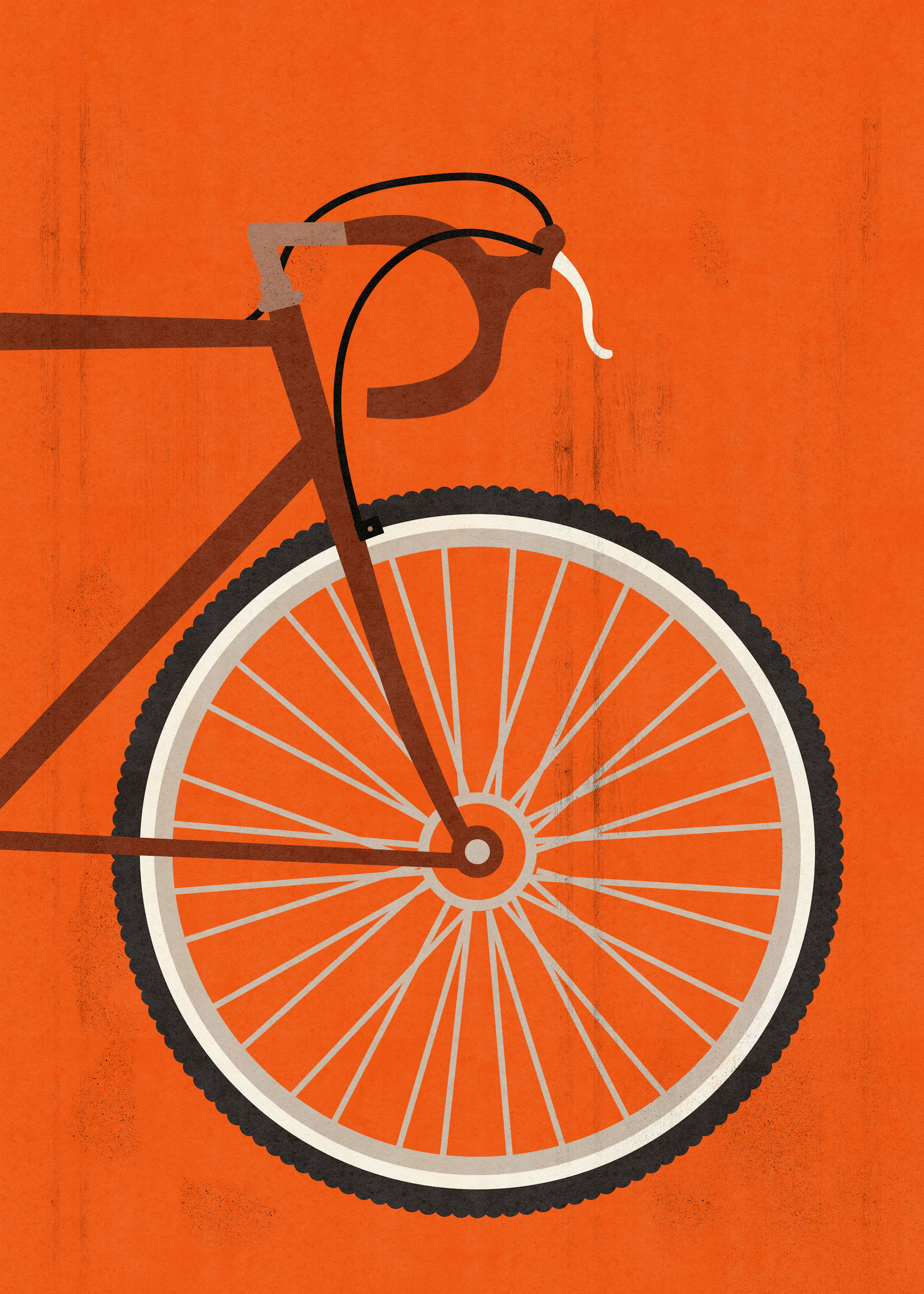 Orange Vintage Bicycle Poster 0