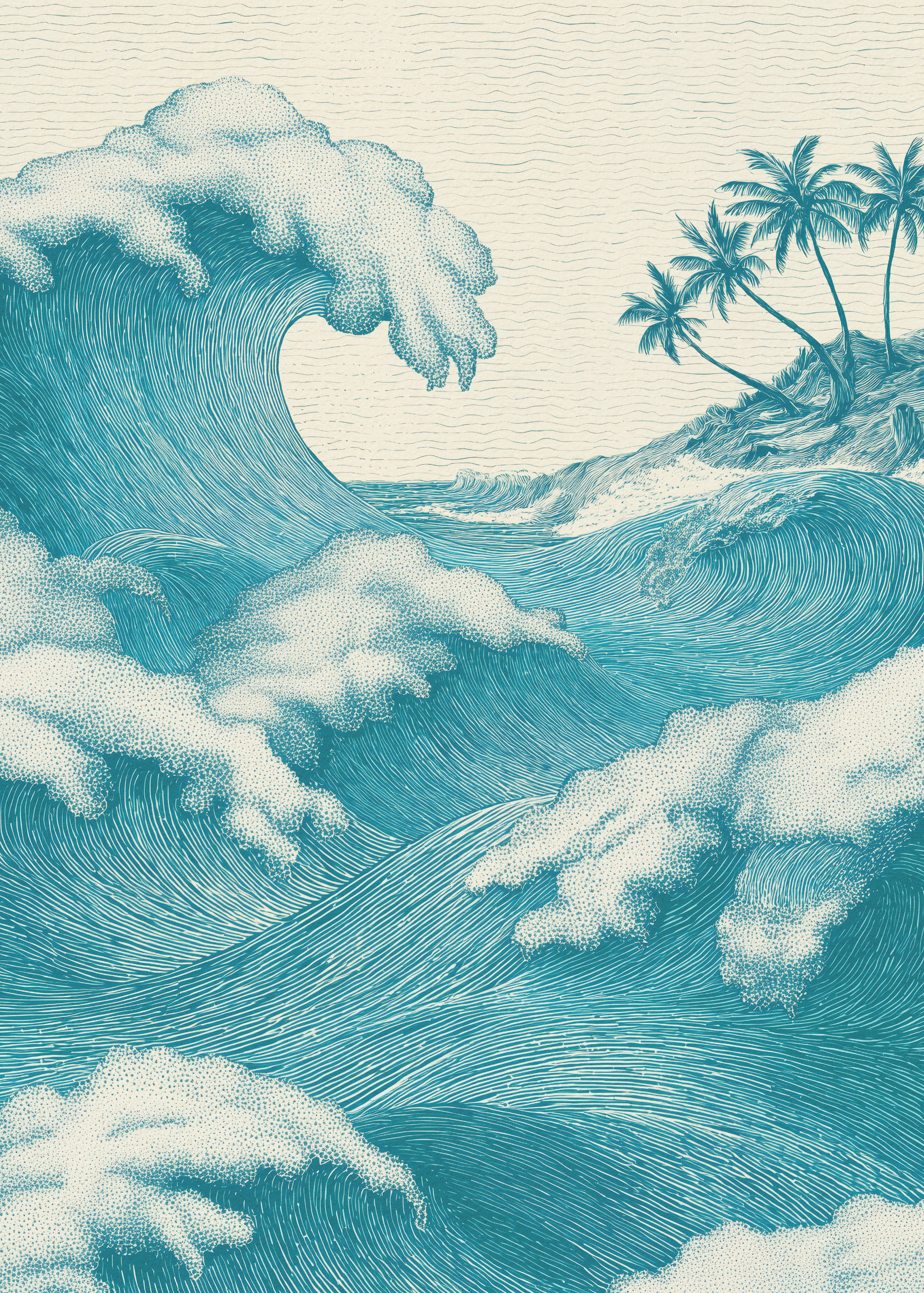 Vague Océan Bleu Canard Poster 0