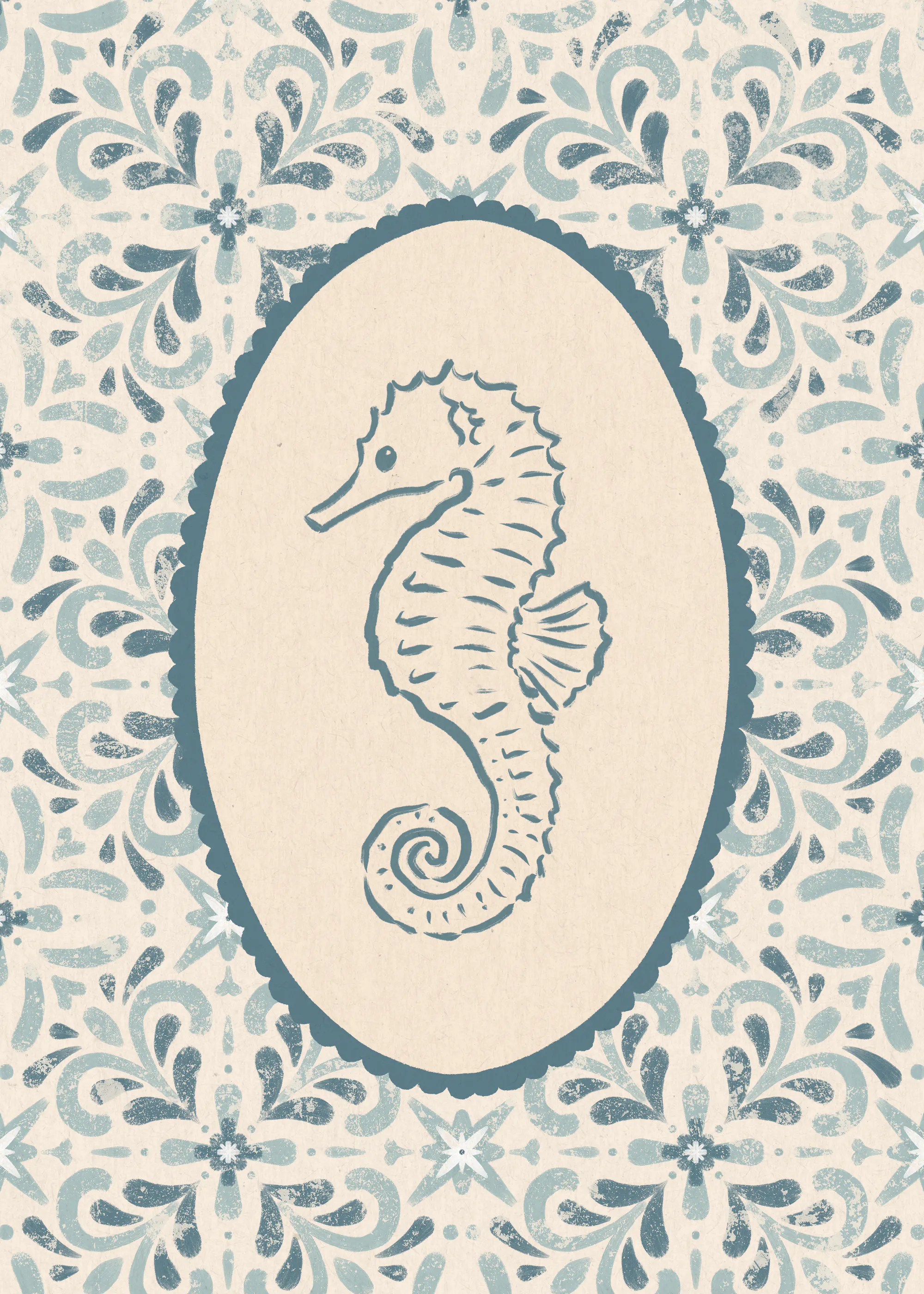 Vintage Seahorse Poster 0