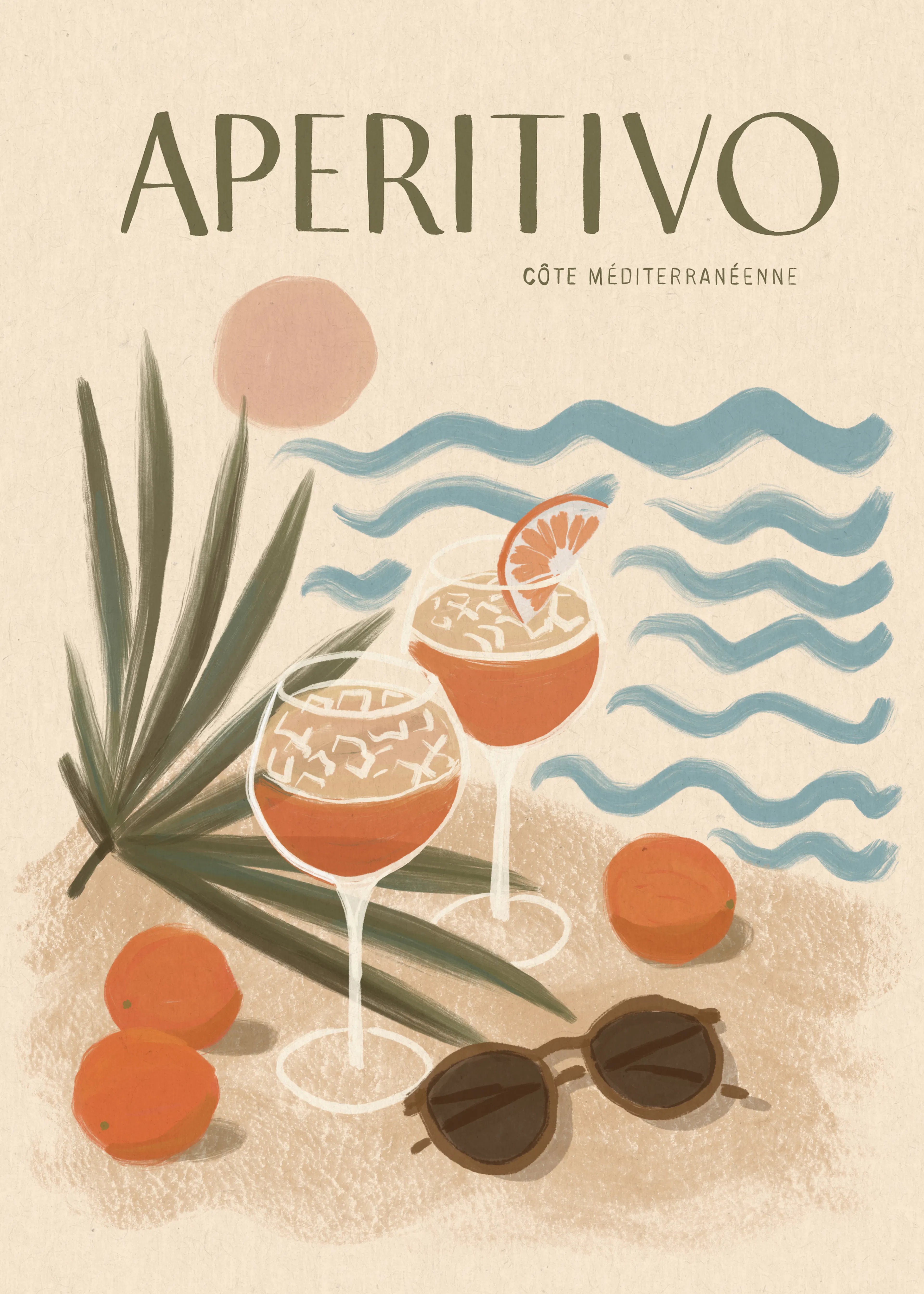 Beige Aperitivo Vibes Poster 0