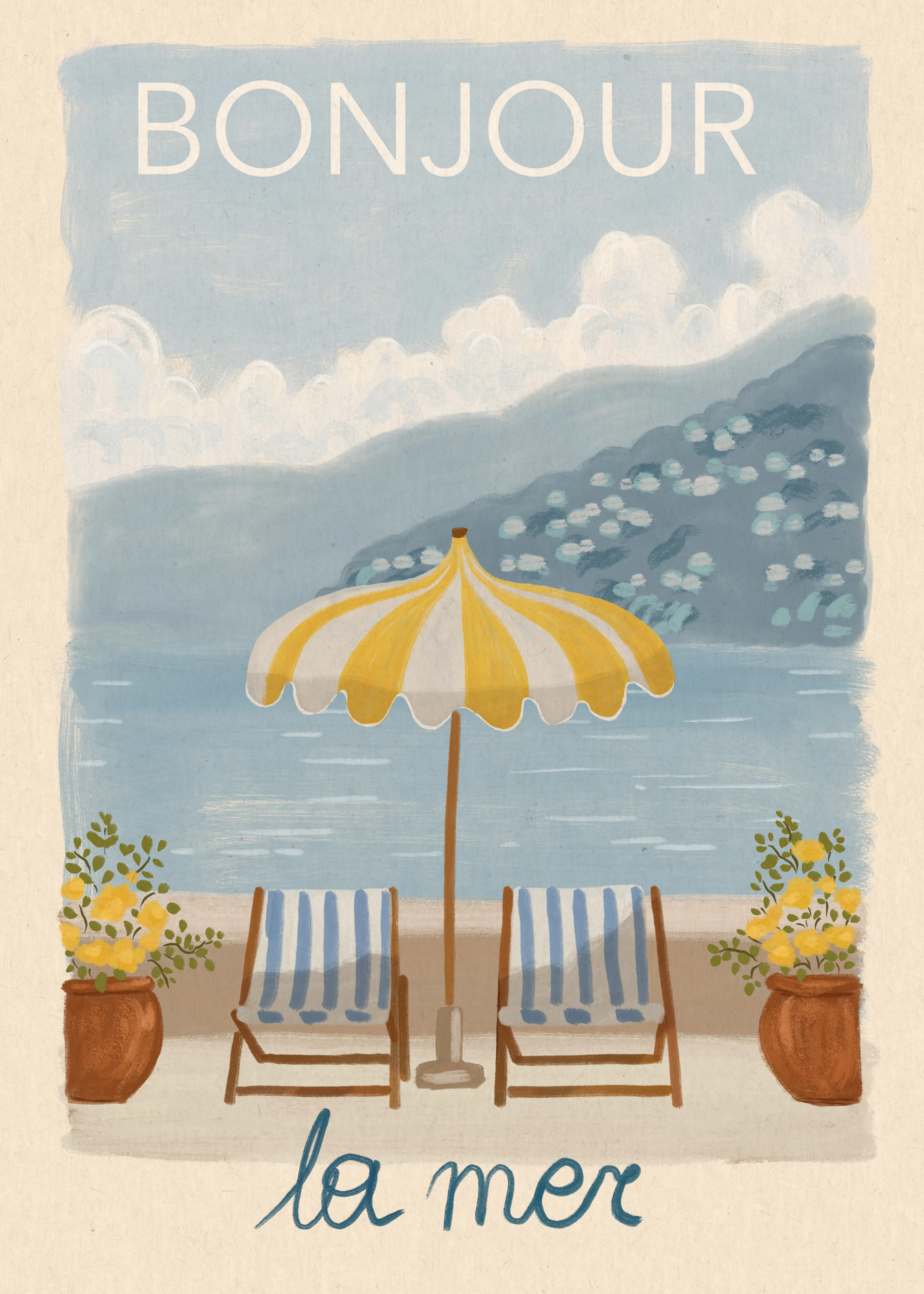 Sérénité de Plage Bleu Ciel Poster 0