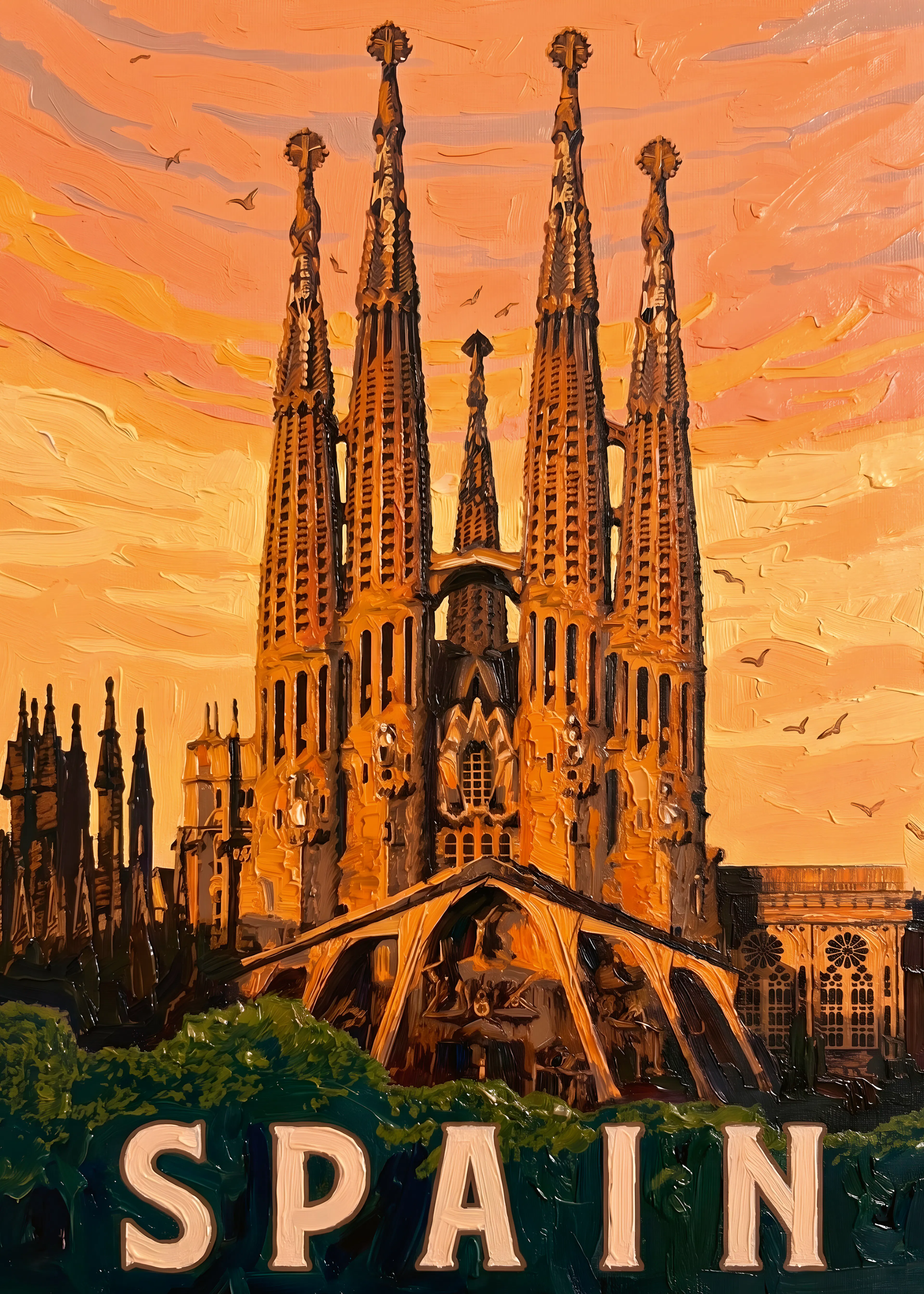 Coucher de Soleil en Espagne Poster 0