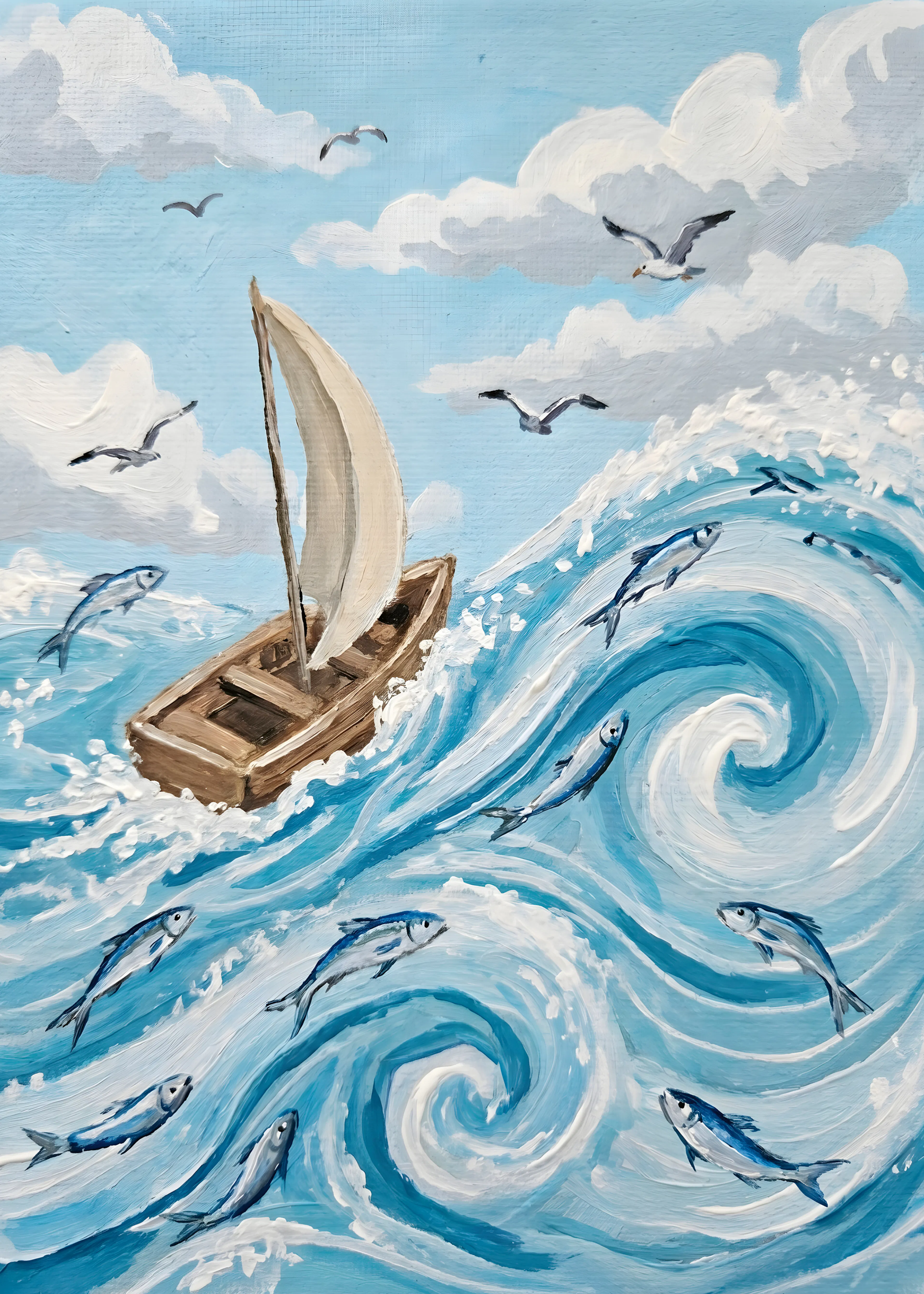 Aventure de Voile Bleu Ciel Poster 0