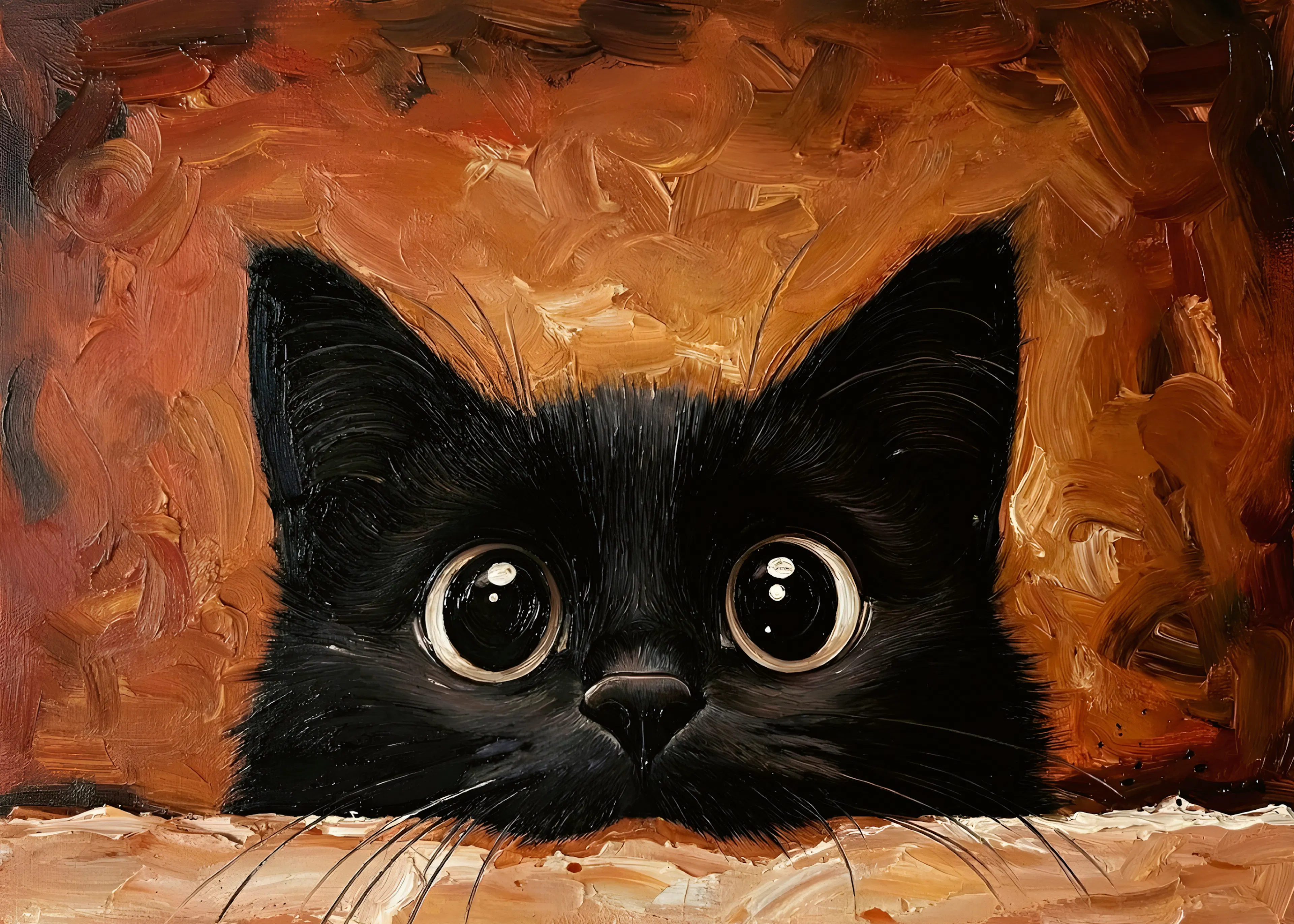 Curious Black Cat Poster 0