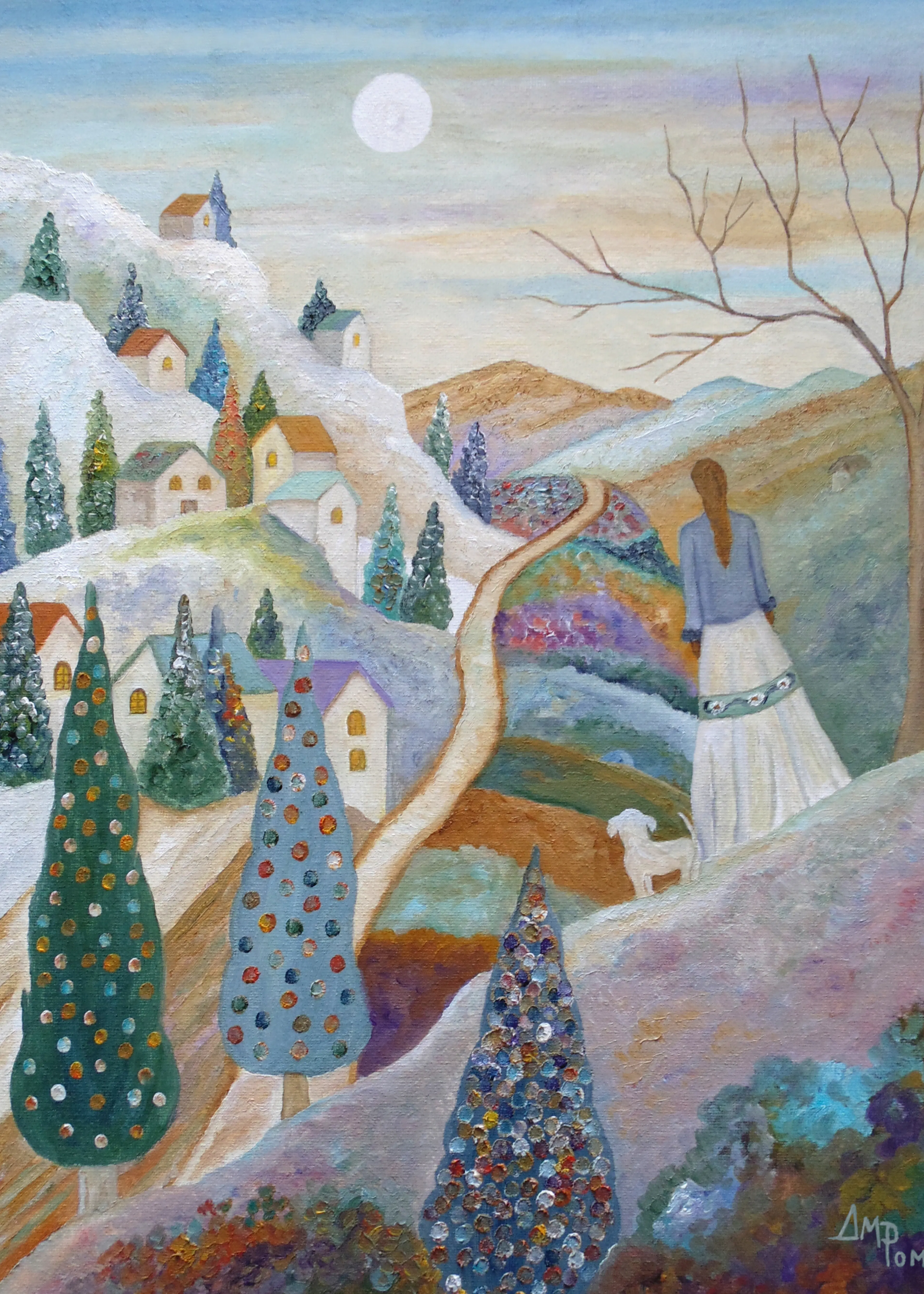 Blue Winter Village Poster 0