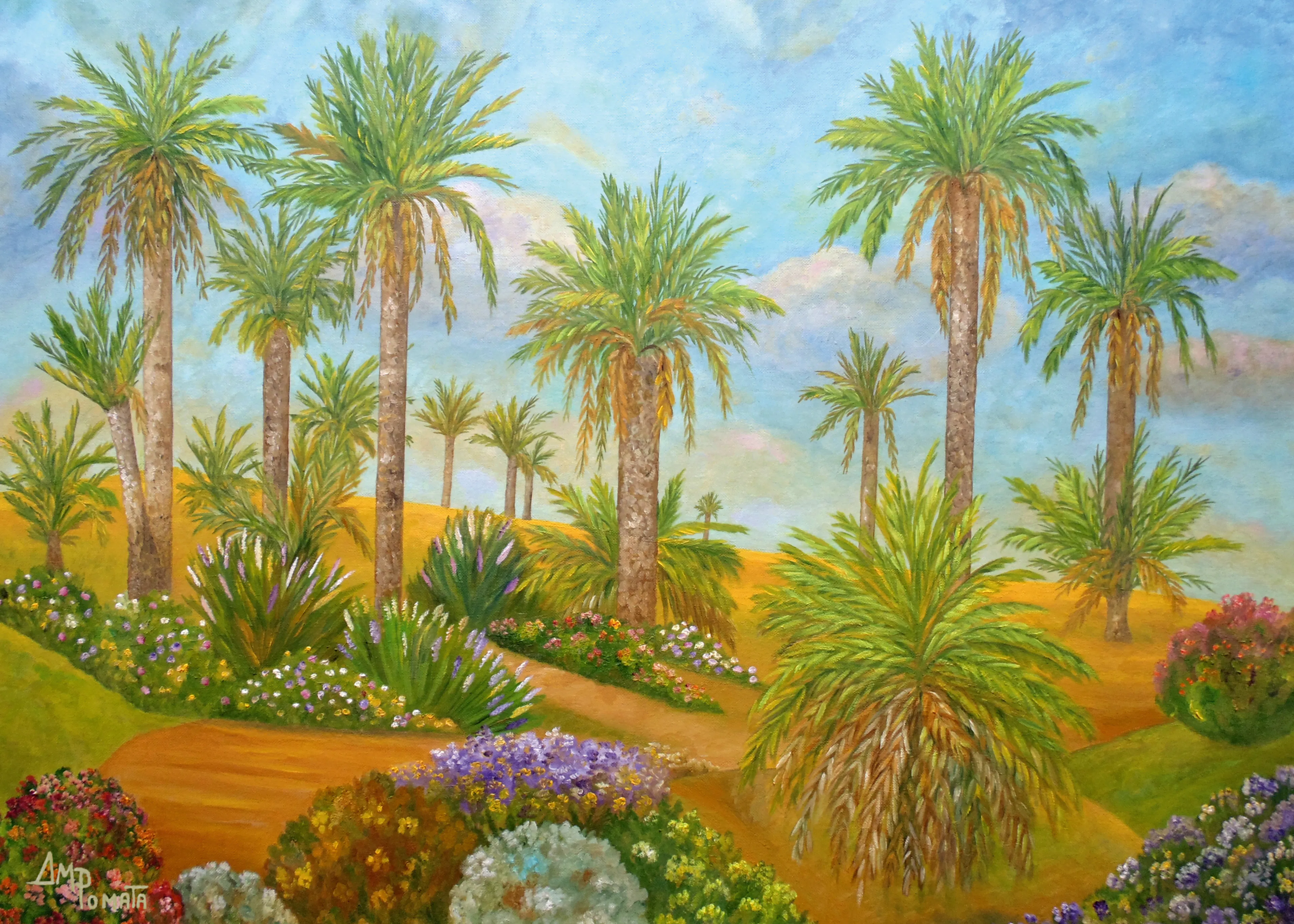 Azure Desert Oasis Poster 0