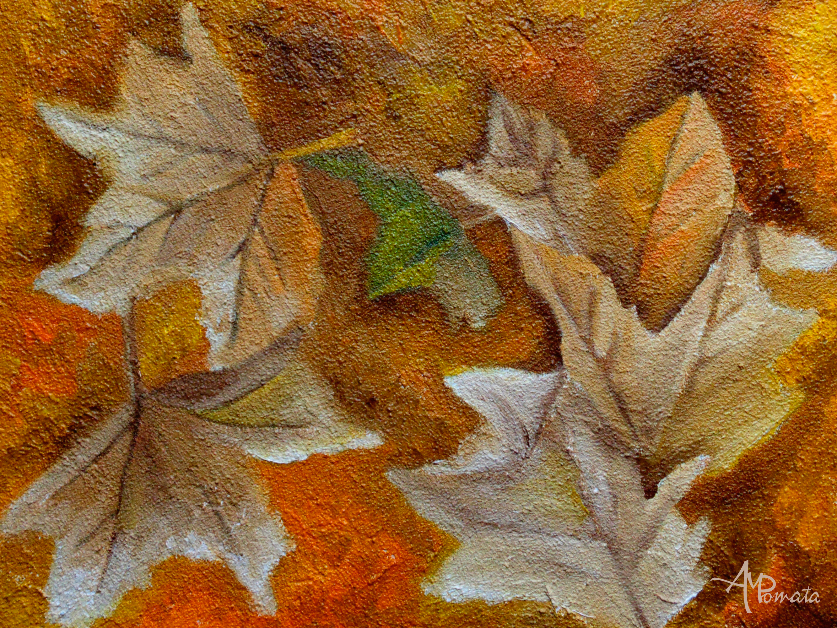 Amber Autumn Leaves Poster