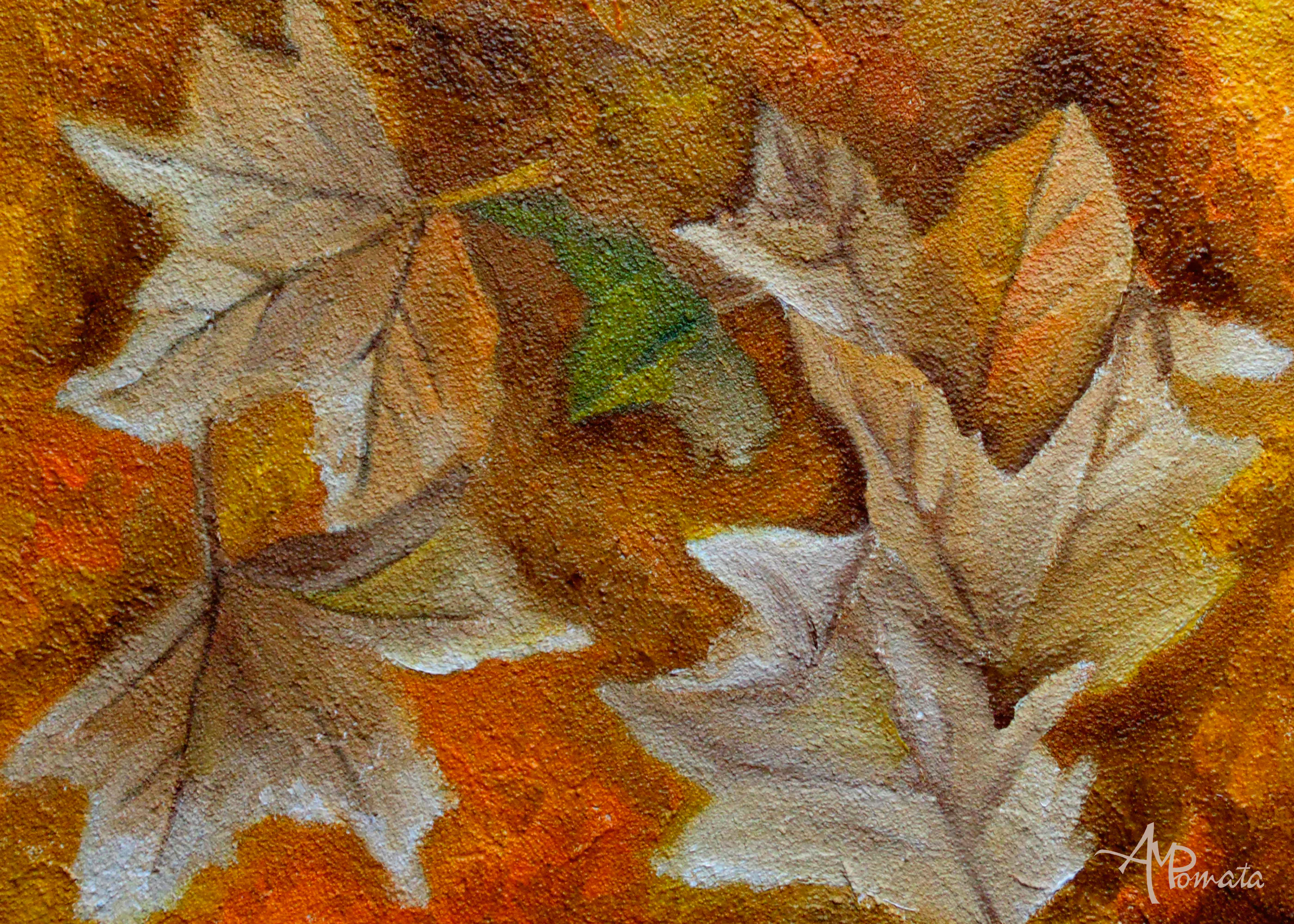 Amber Autumn Leaves Poster 0