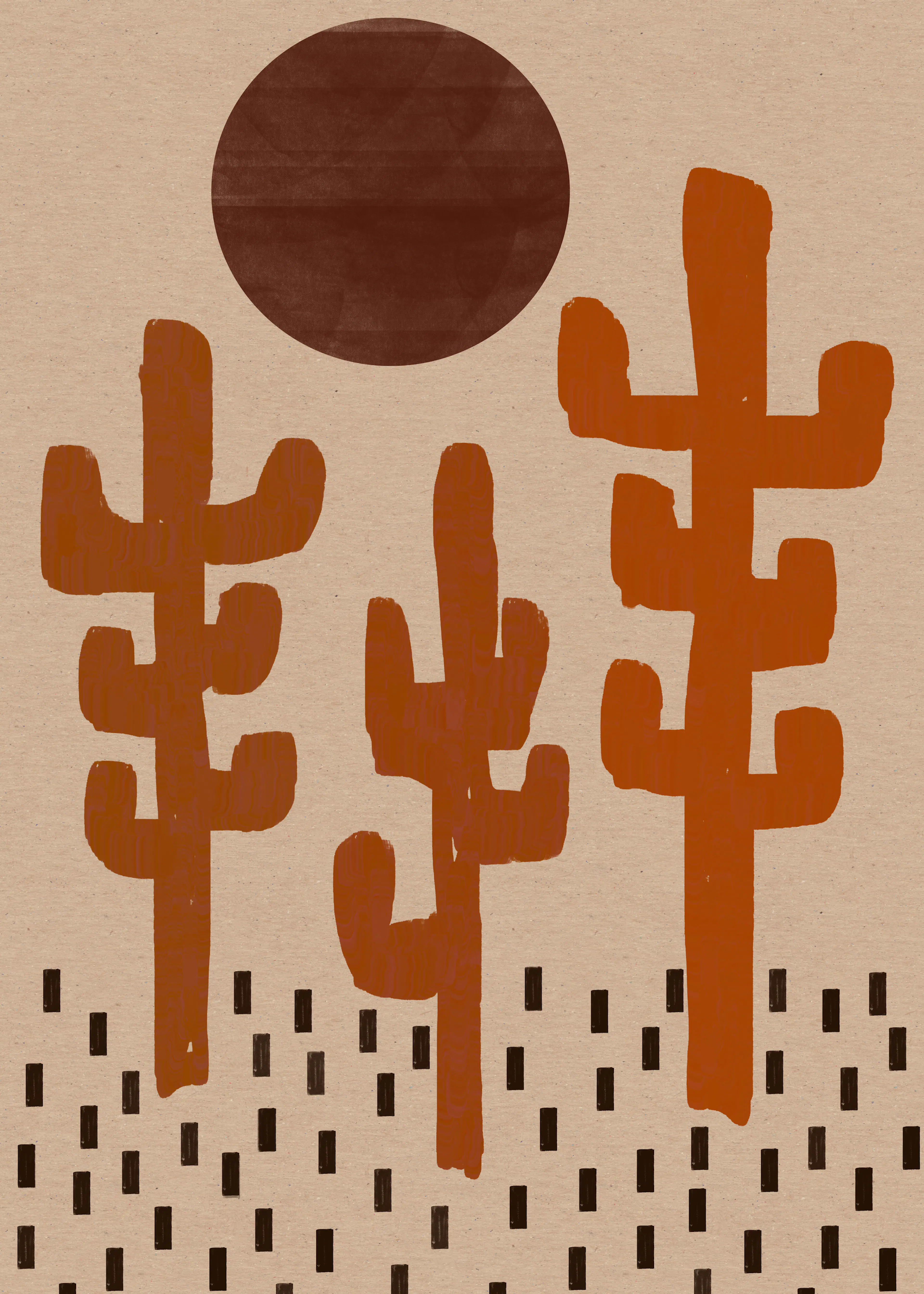 Brown Desert Sunset Poster 0