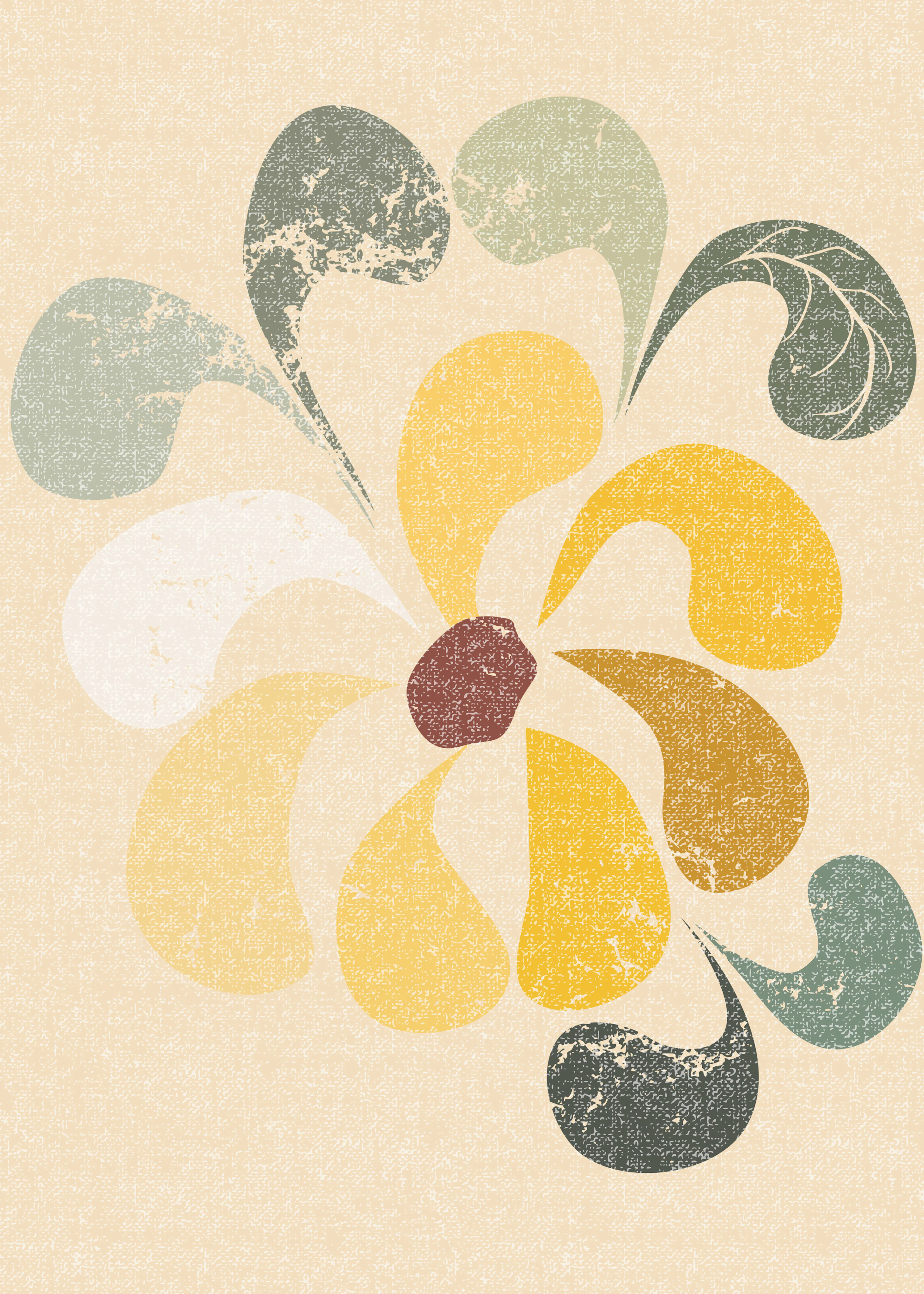 Retro Floral Swirl Poster 0
