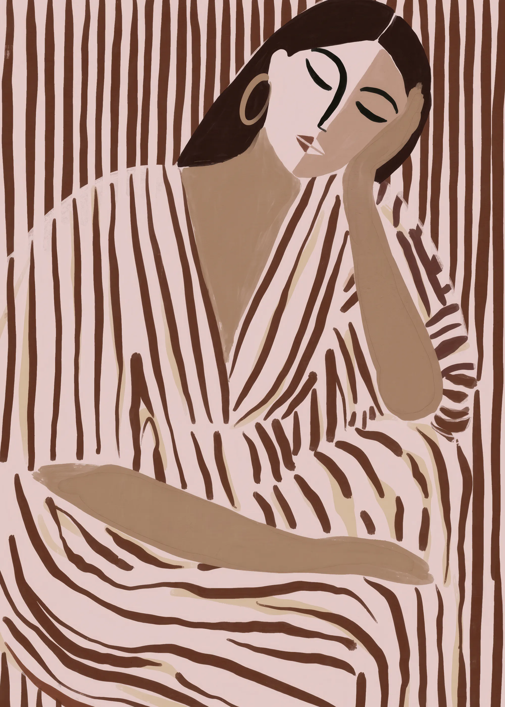 Bruna Lugna Ränder Poster 0