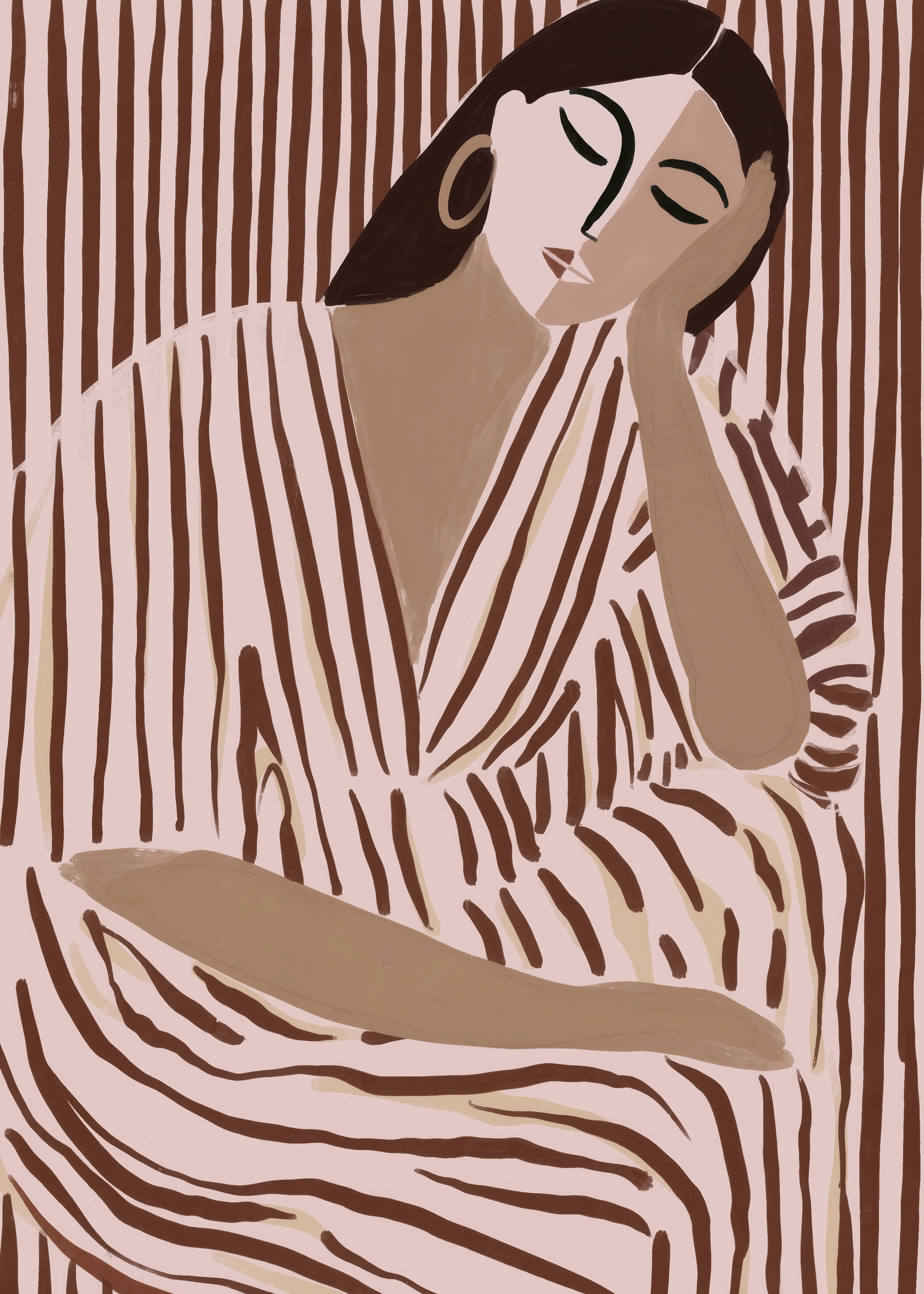 Rayures Marron Sereines Poster 0