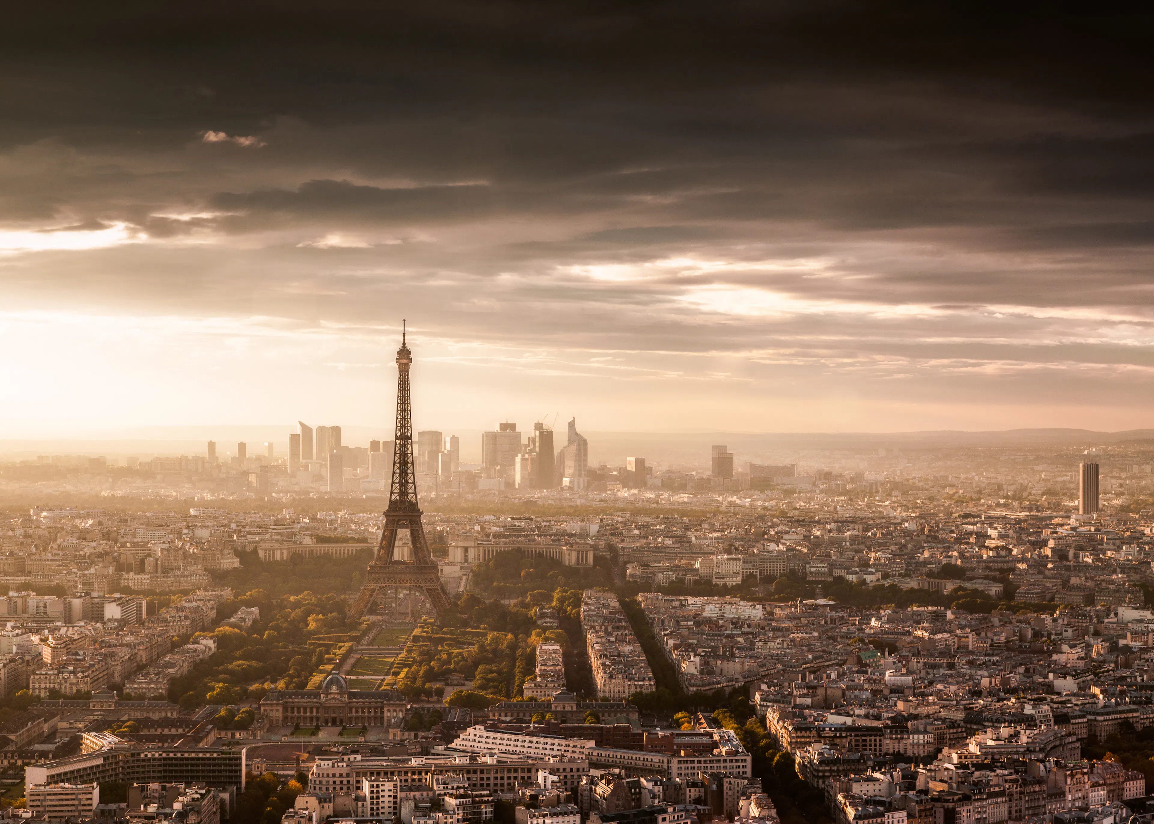 Paris Coucher de Soleil Brun Poster 0