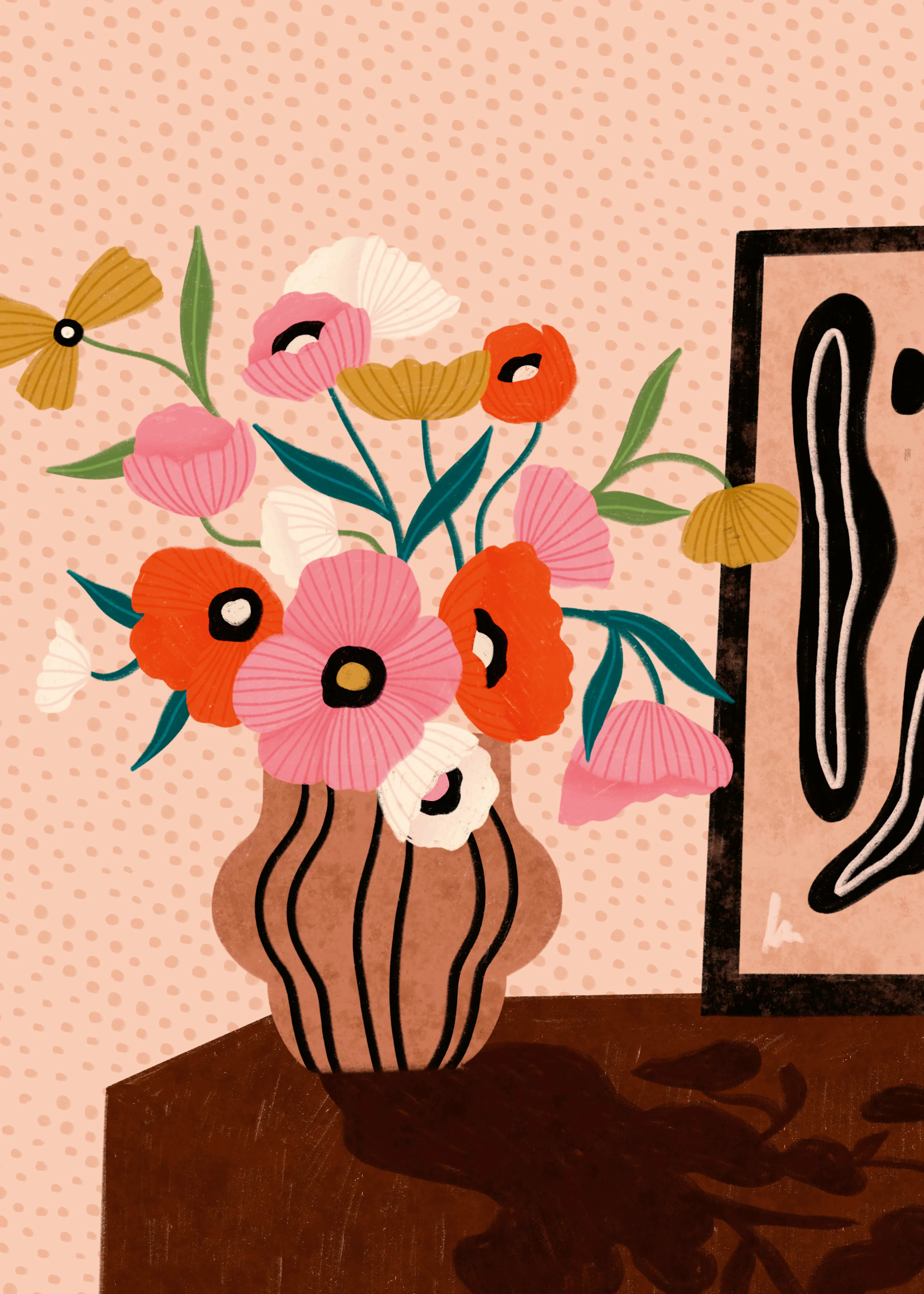 Pink Vintage Floral Poster 0