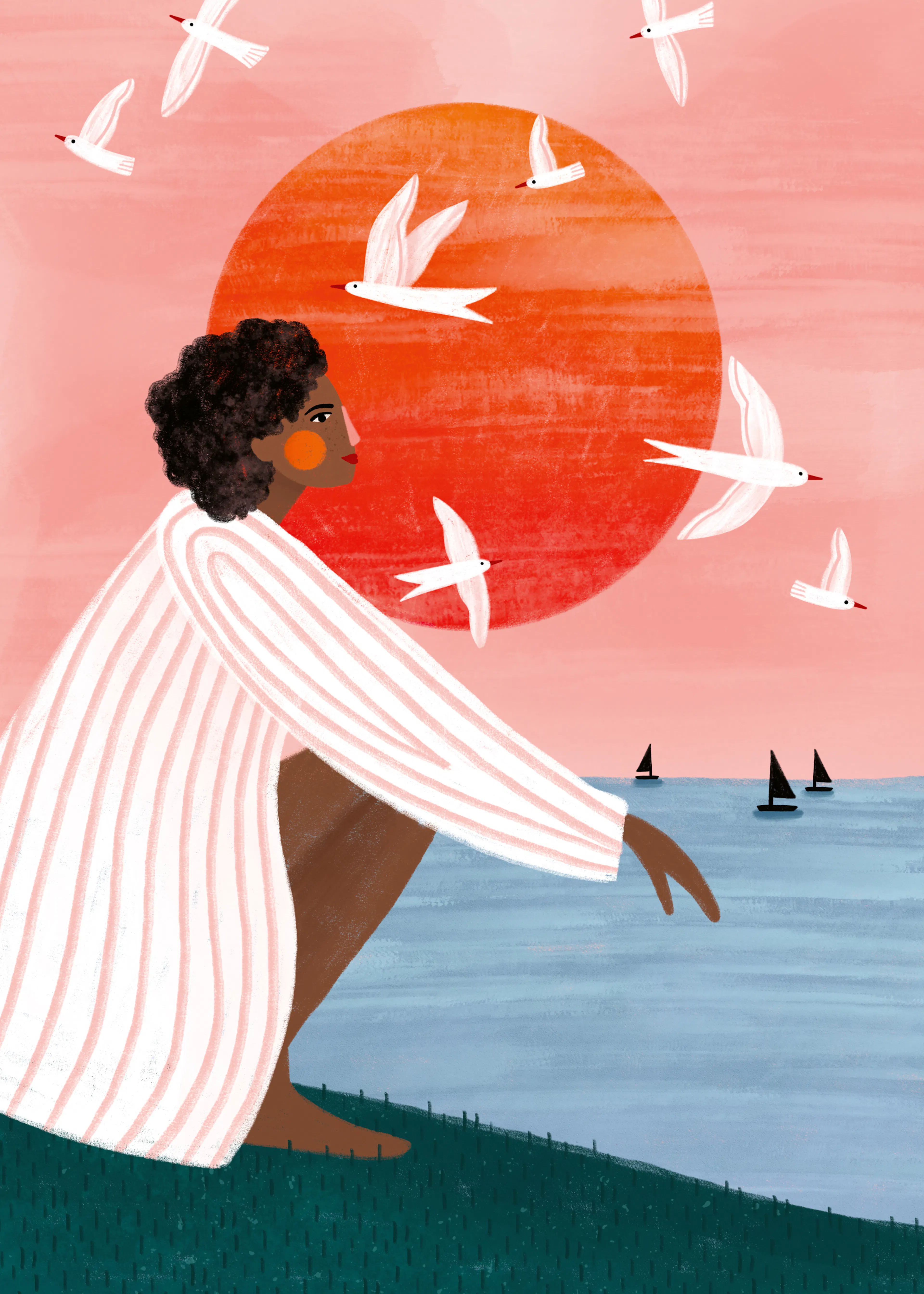 Tramonto Sereno Arancione Poster 0