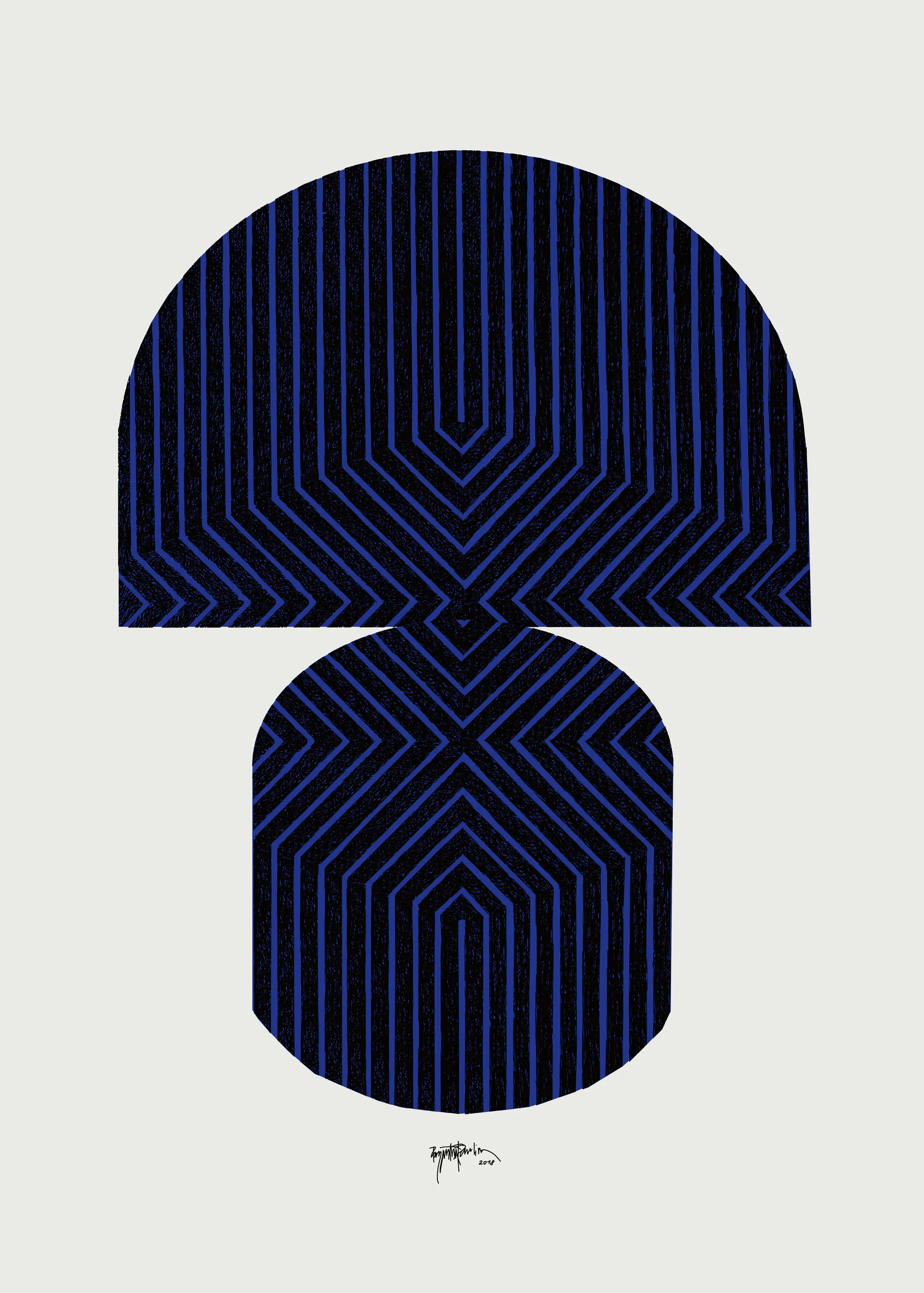 Marineblå Labyrint Plakat 0